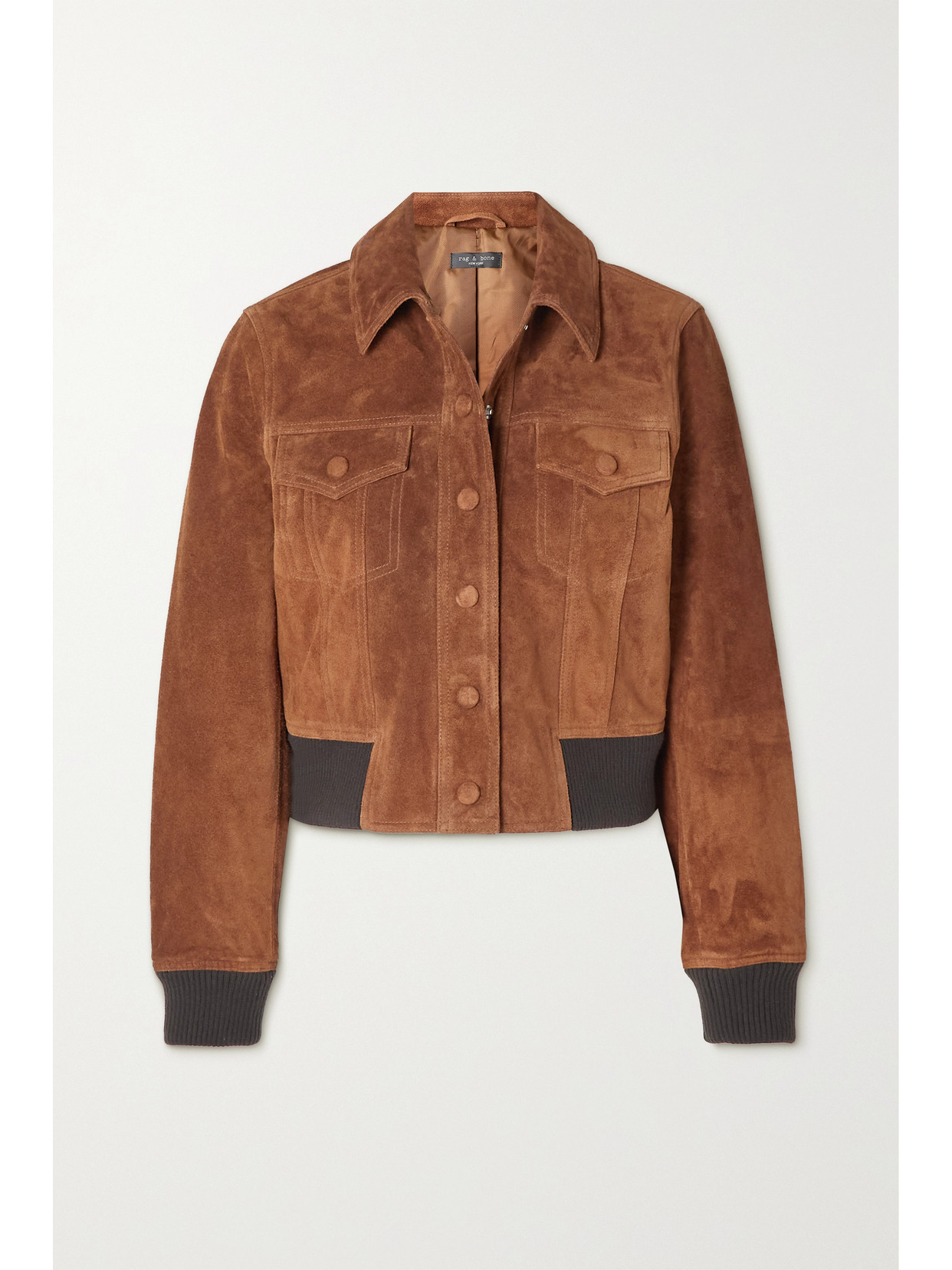 rag & bone - Dionne Cropped Suede Jacket - Brown