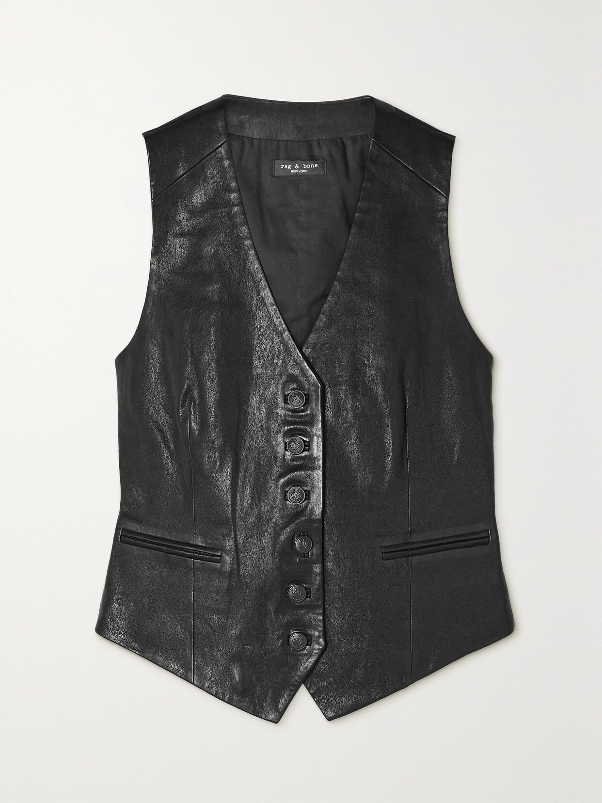 RAG & BONE VANESSA LEATHER AND COTTON VEST