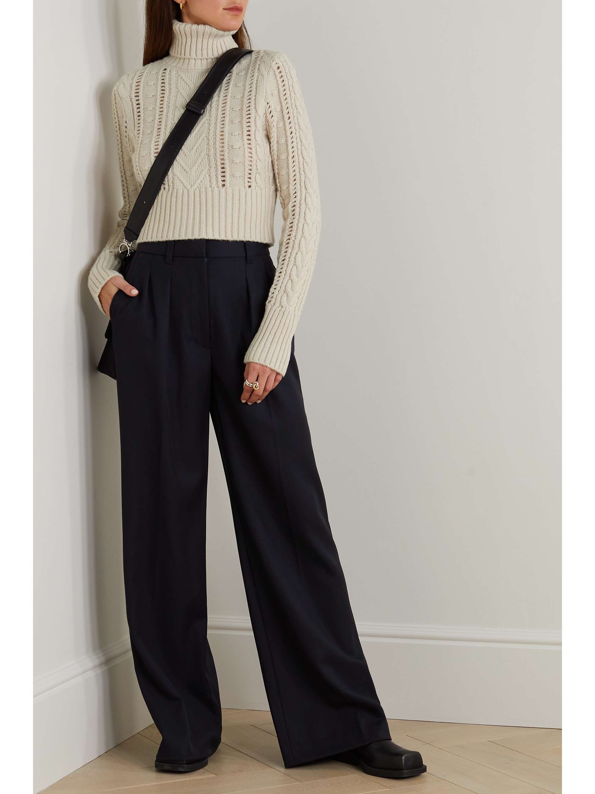 RAG & BONE Elizabeth cableknit wool, cotton and alpacablend