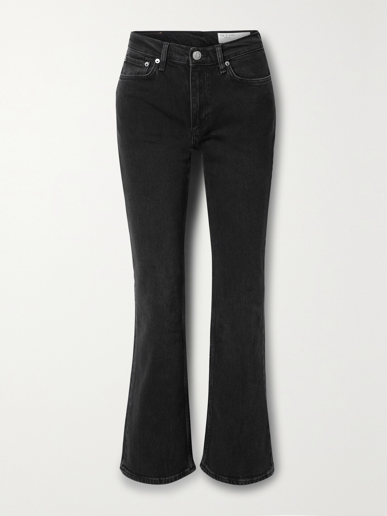 Rag & Bone High-rise Bootcut Jeans In Black