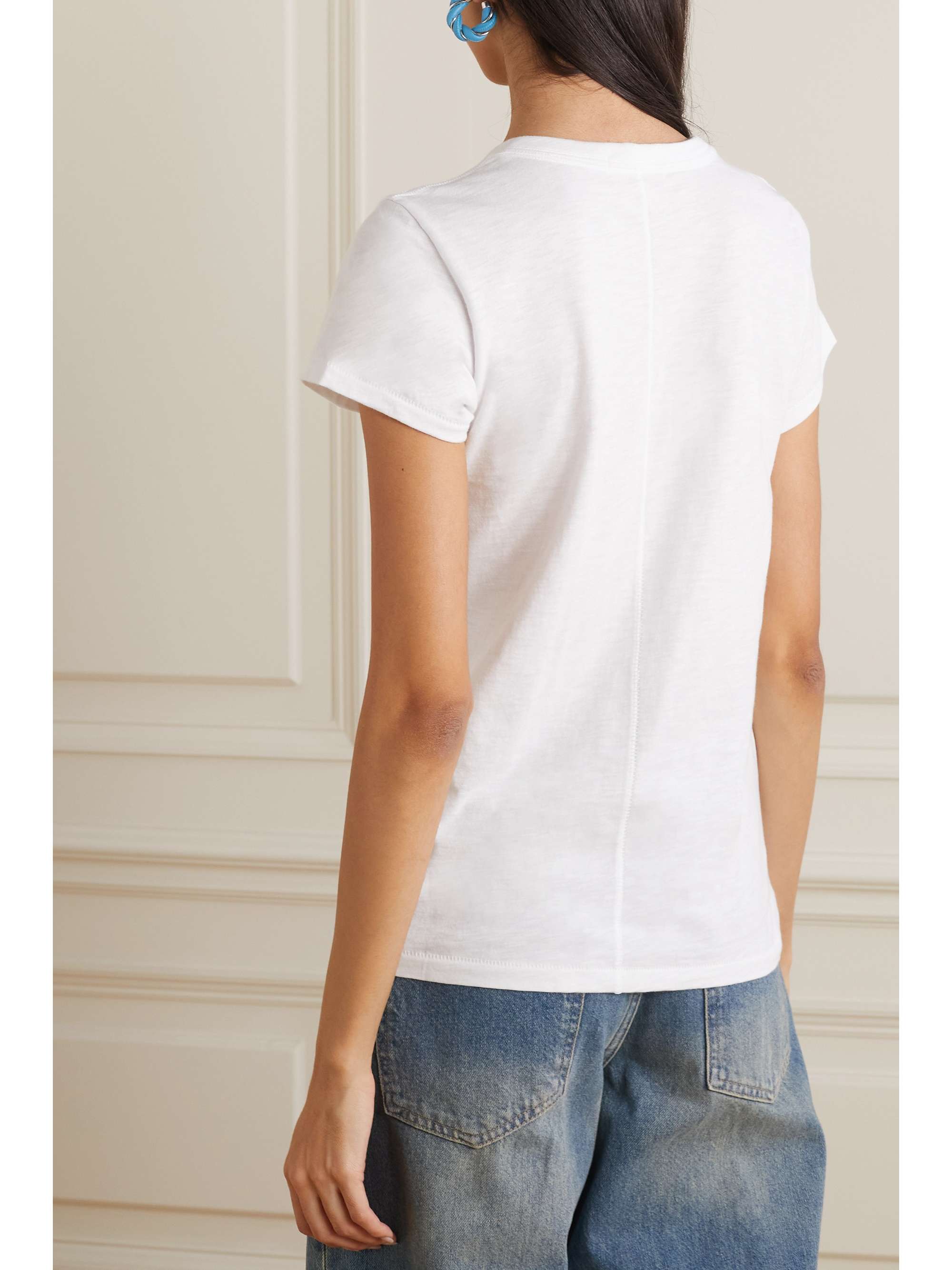 RAG & BONE Embroidered cotton-jersey T-shirt