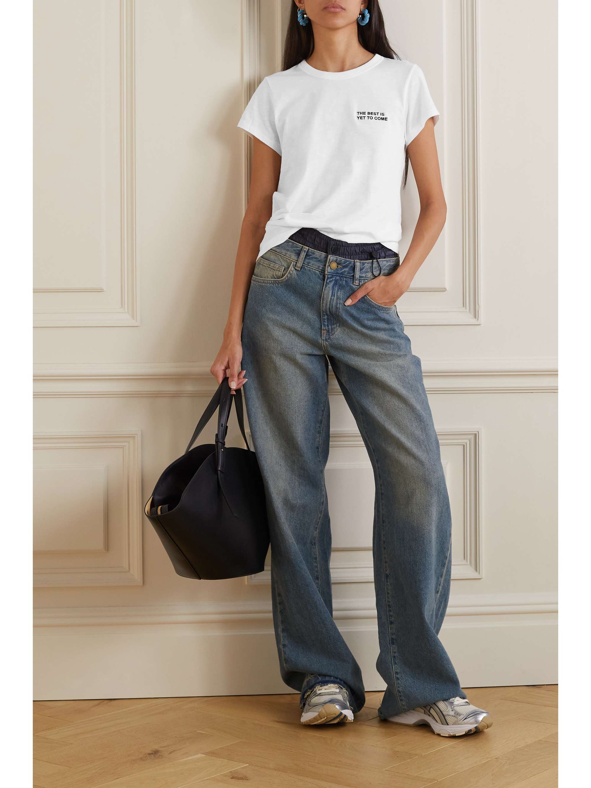 RAG & BONE Embroidered cotton-jersey T-shirt