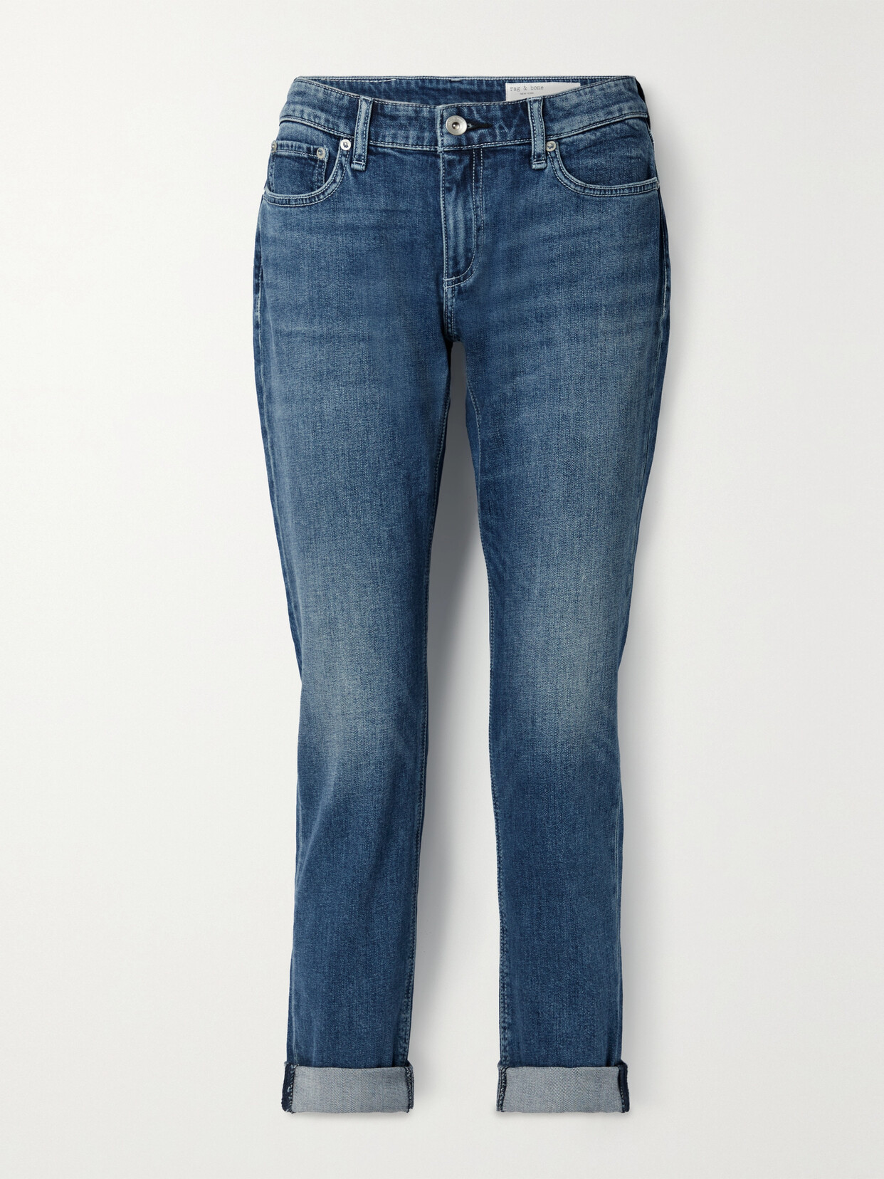 Rag & Bone Dre Siesta Low-rise Slim Boyfriend Jean In Blue