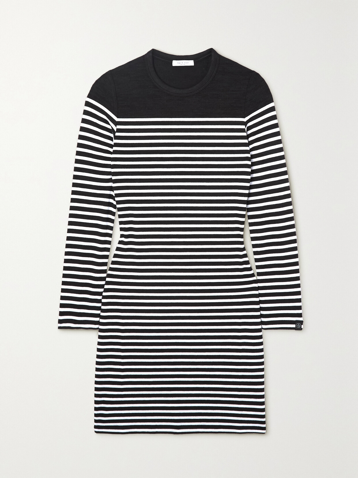 Rag & Bone Striped Stretch-jersey Dress In Black