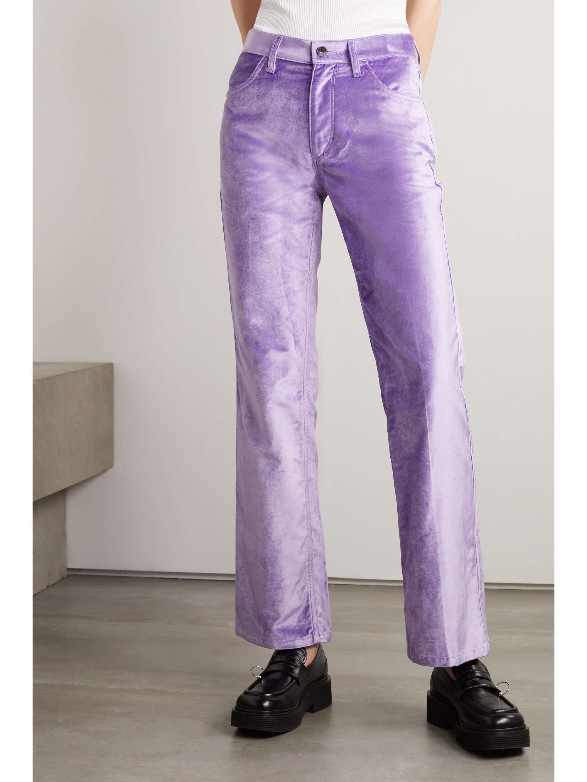 RAG & BONE Jacey cotton-blend velvet wide-leg pants