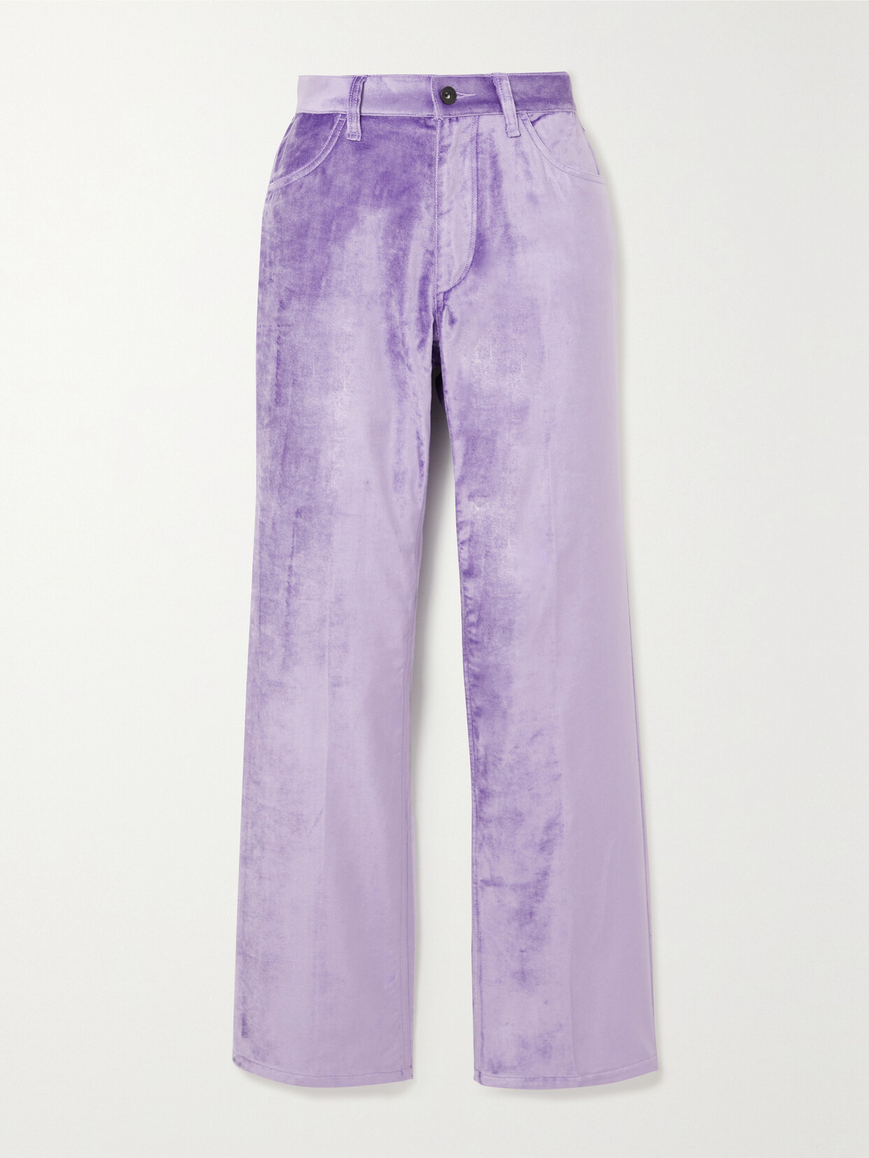 rag & bone - Jacey Cotton-blend Velvet Wide-leg Pants - Purple