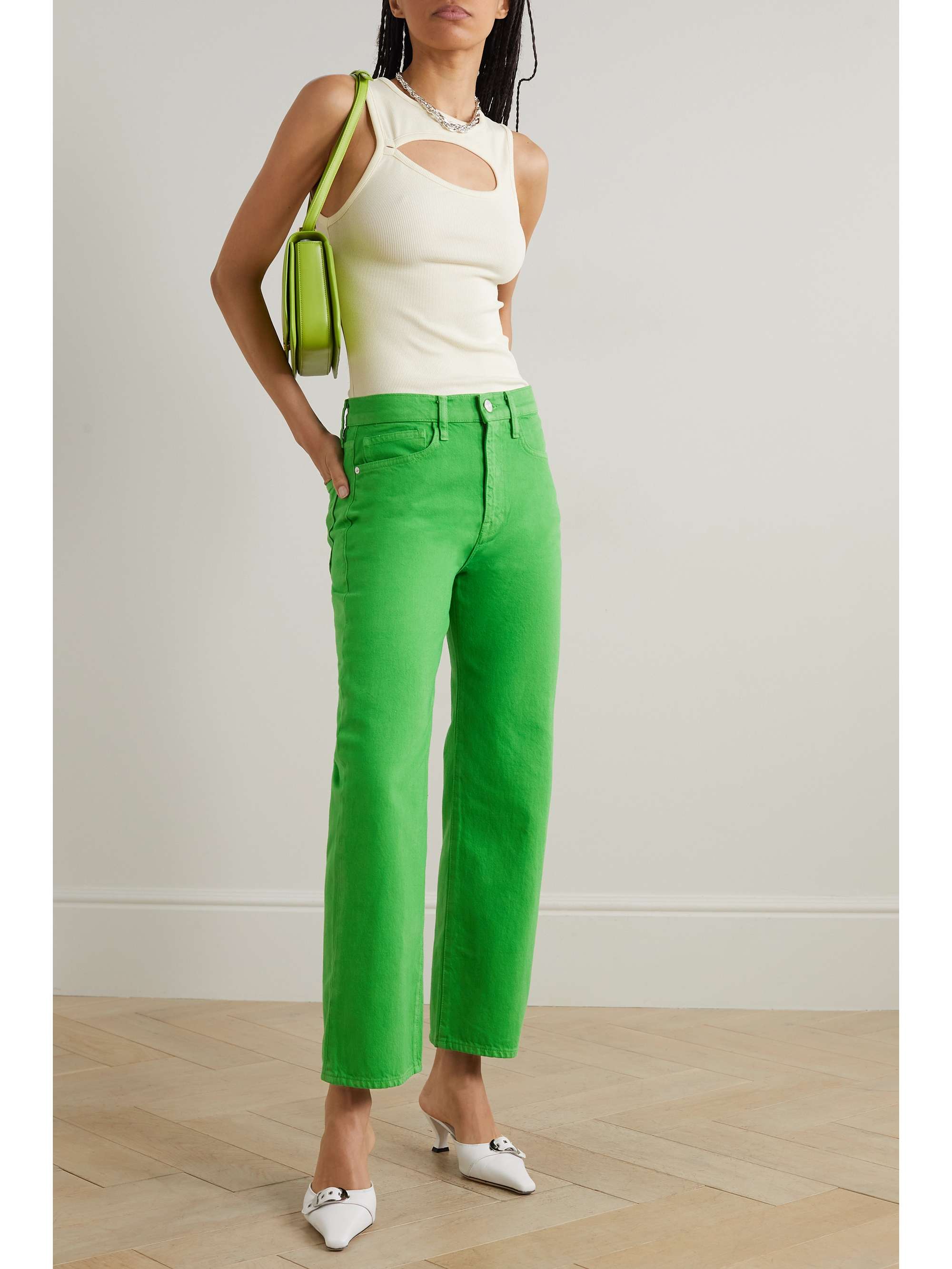 FRAME Le Jane cropped highrise straightleg jeans NETAPORTER