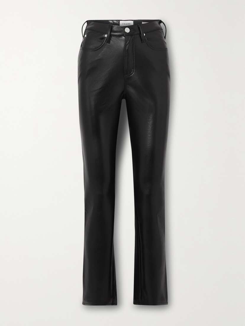 FRAME Le High'n'Tight Recycled Leather-blend Straight Leg Pants