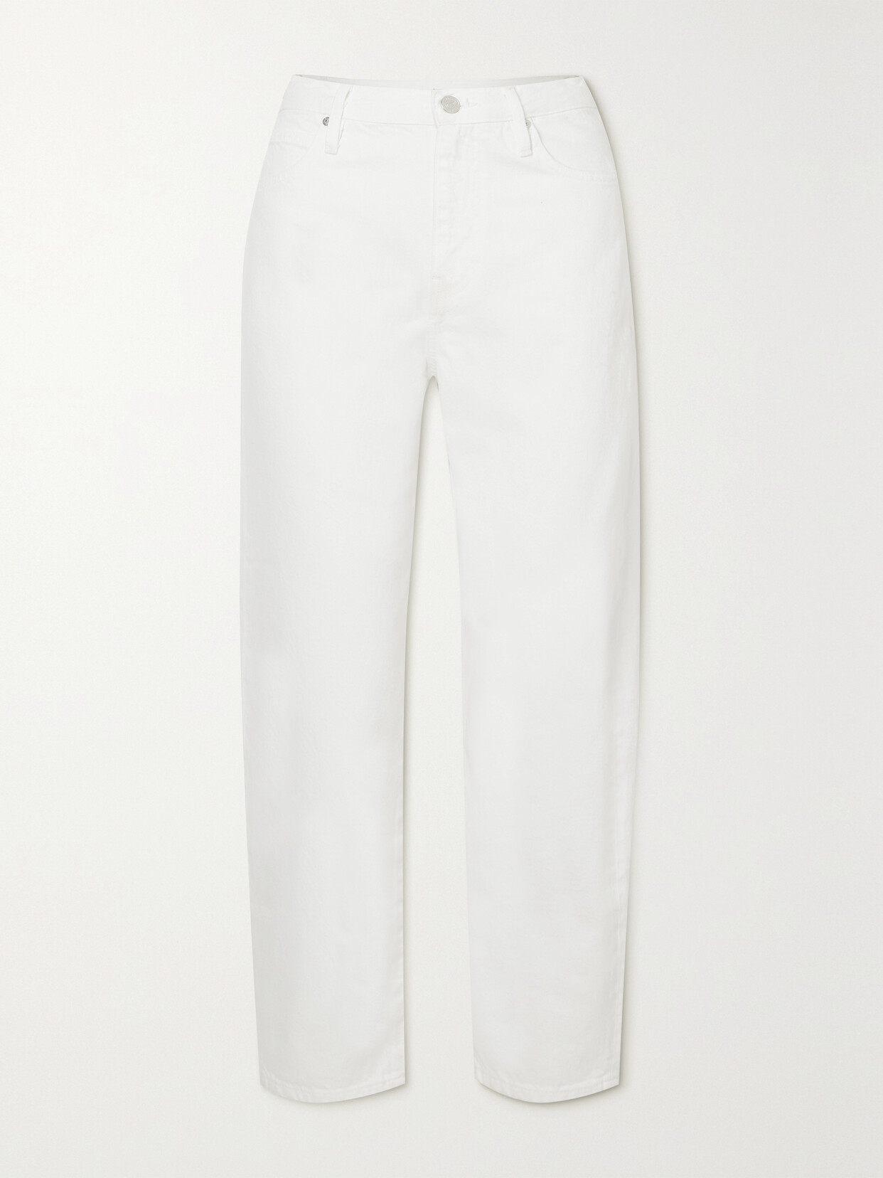FRAME Cropped High-waist Straight-leg Jeans - White