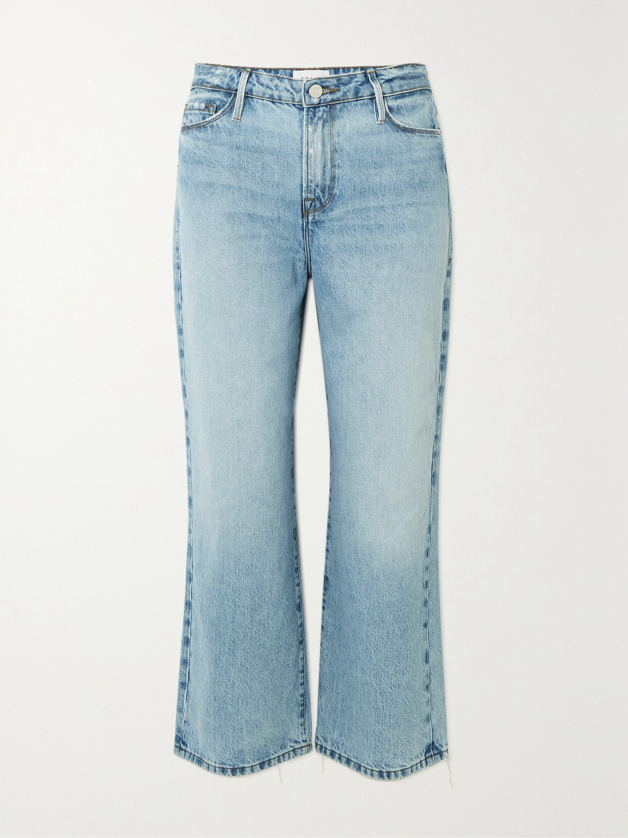 FRAME Ali Cropped High-rise Wide-leg Jeans - Blue