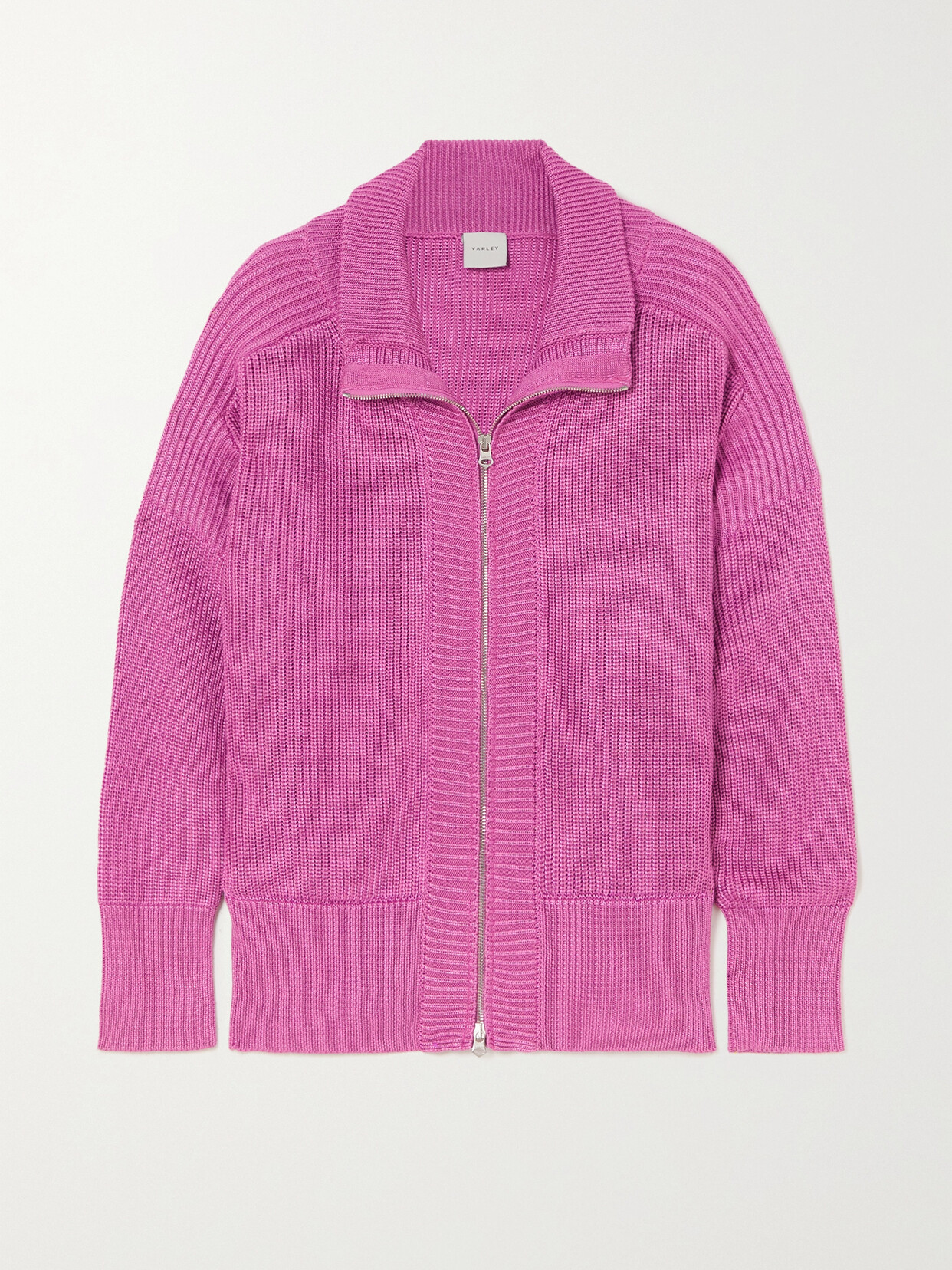 Varley - Whitney Metallic Ribbed-knit Cardigan - Pink