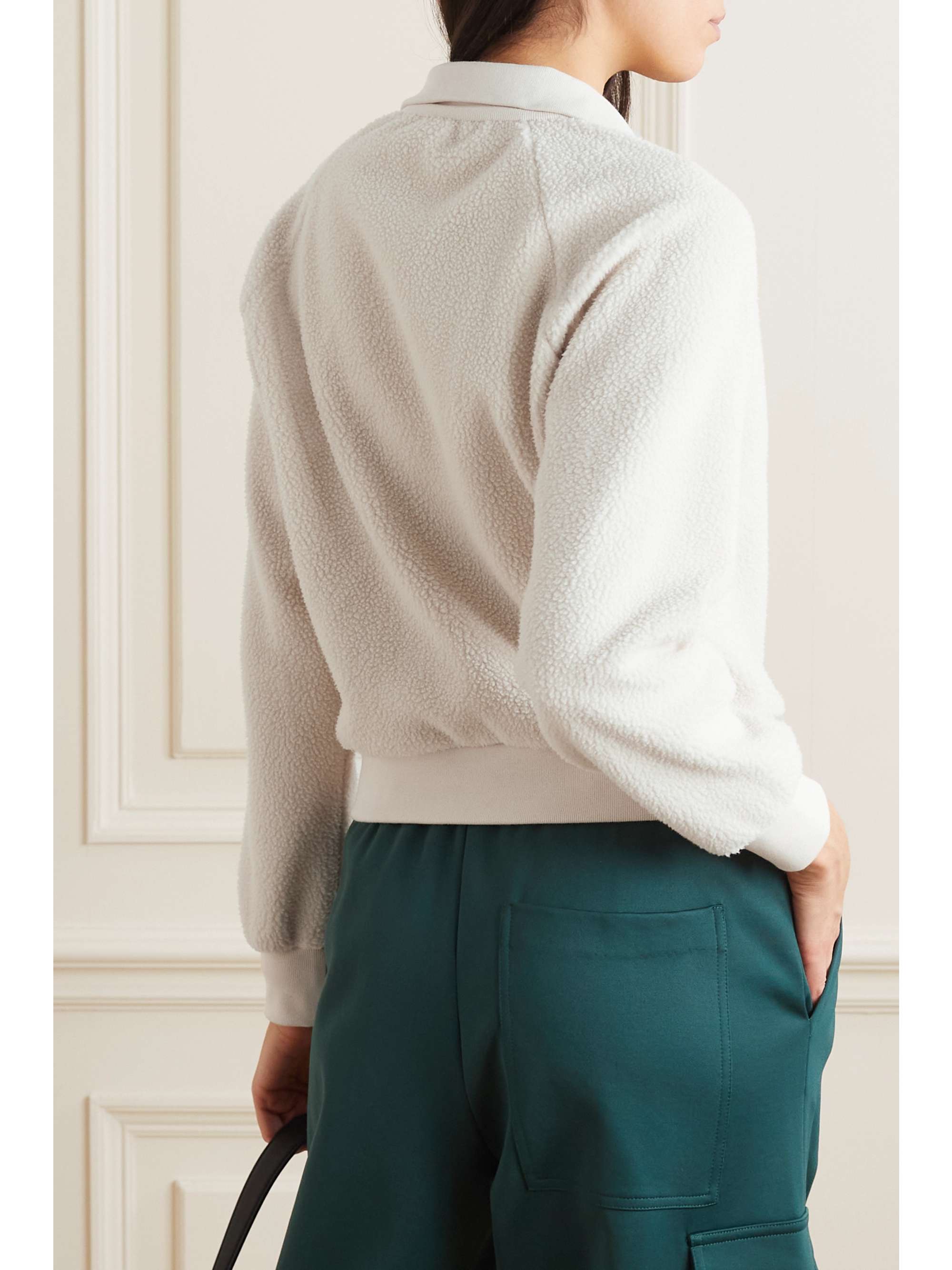 SPORTY & RICH Verkürztes Sweatshirt aus Fleece mit Stickerei