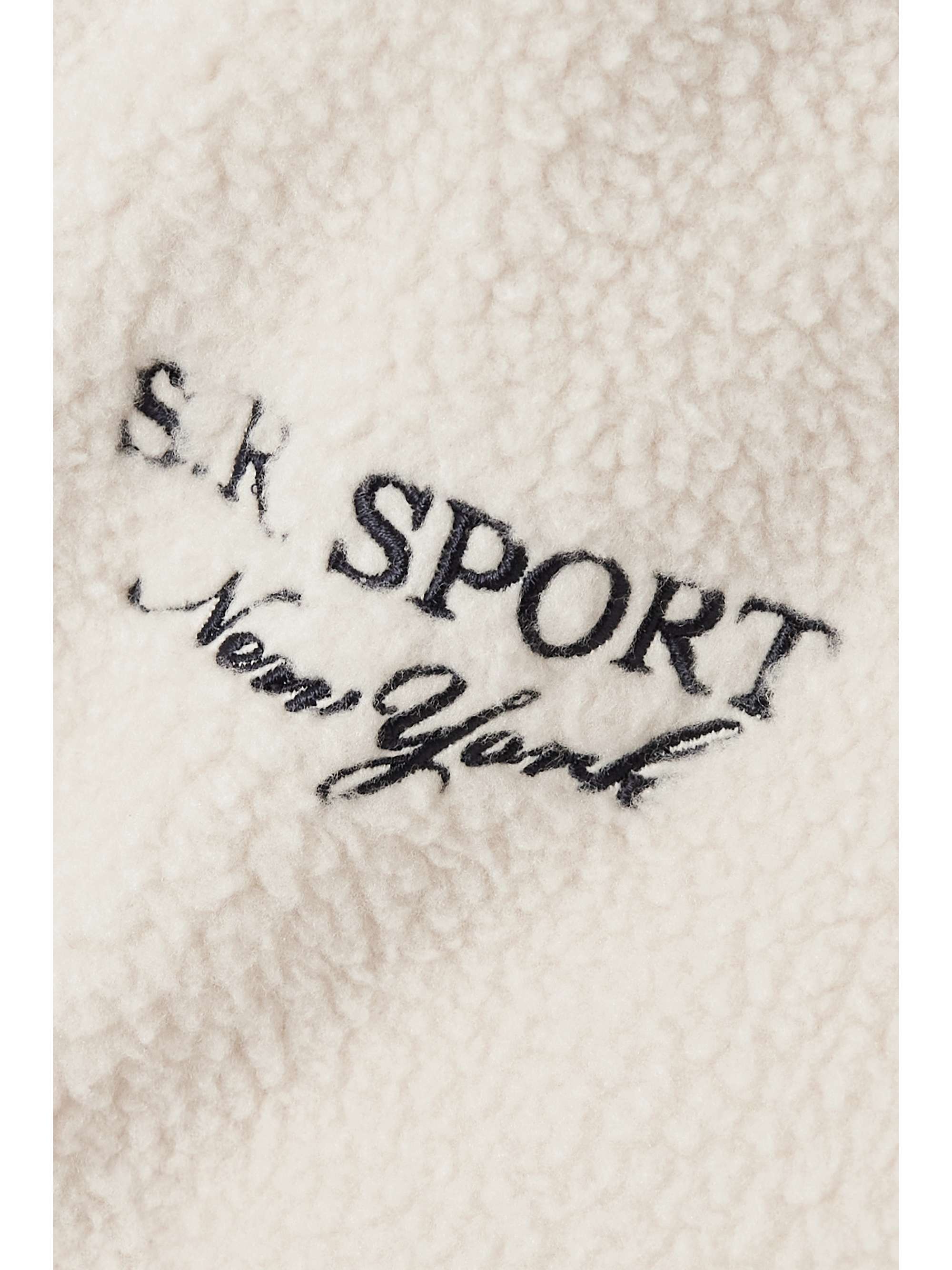 SPORTY & RICH Verkürztes Sweatshirt aus Fleece mit Stickerei