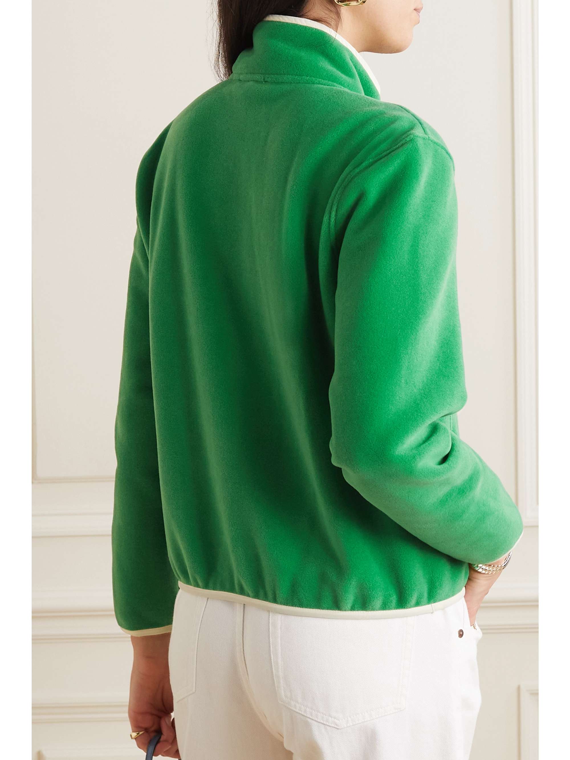 SPORTY & RICH Verkürztes Sweatshirt aus Fleece mit Shell-Besätzen und Stickerei