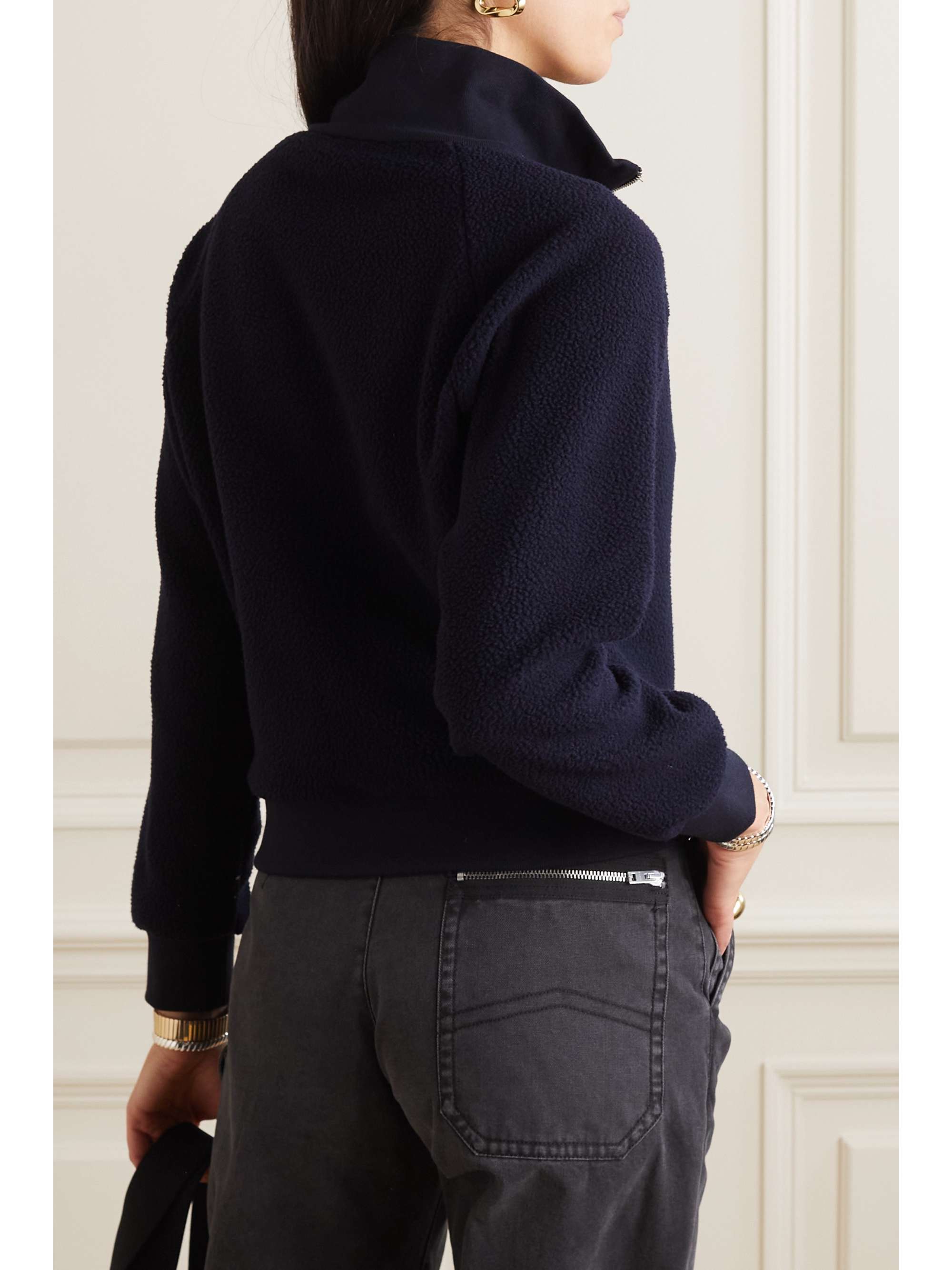 SPORTY & RICH Verkürztes Sweatshirt aus Fleece mit Stickerei