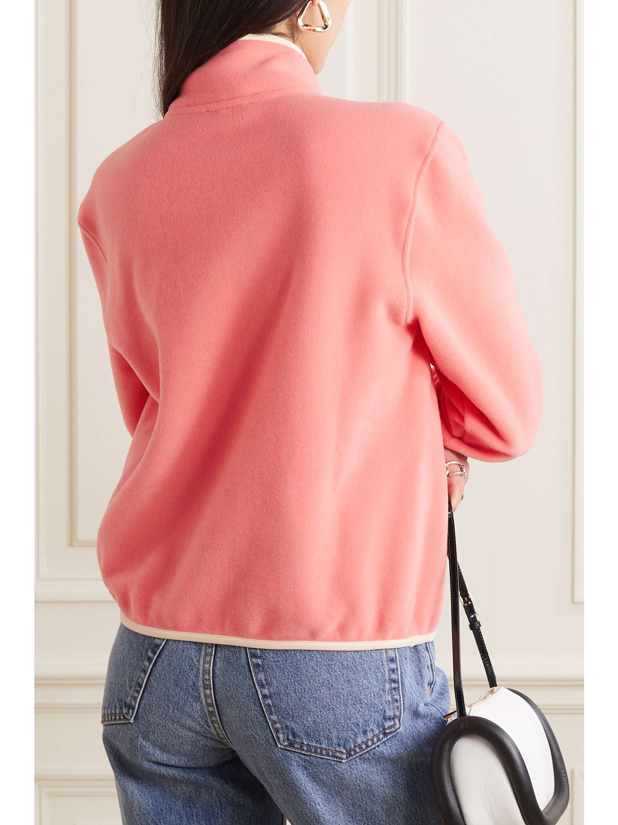 SPORTY & RICH Verkürztes Sweatshirt aus Fleece mit Shell-Besätzen und Stickerei