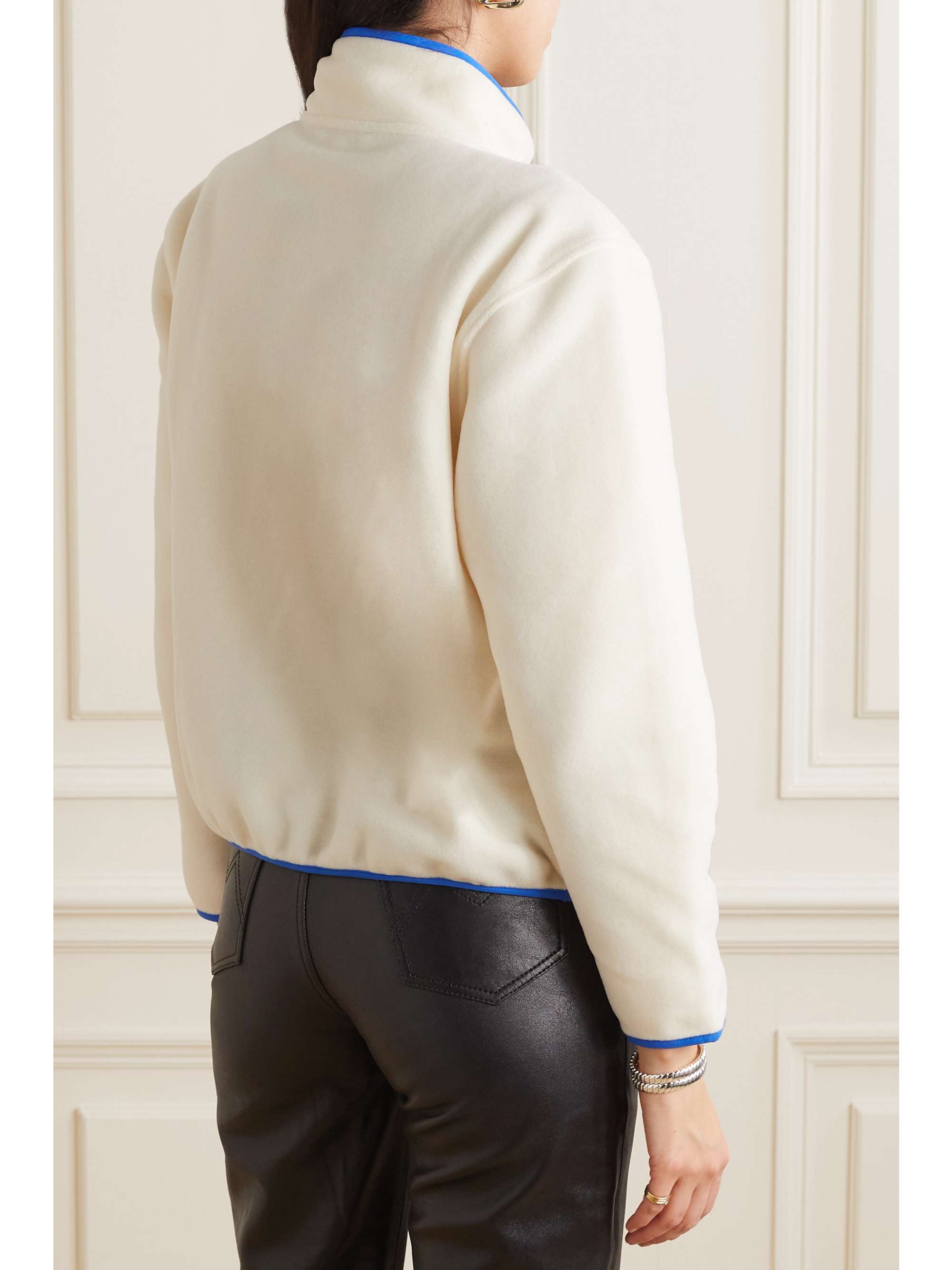 SPORTY & RICH Verkürztes Sweatshirt aus Fleece mit Shell-Besätzen und Stickerei