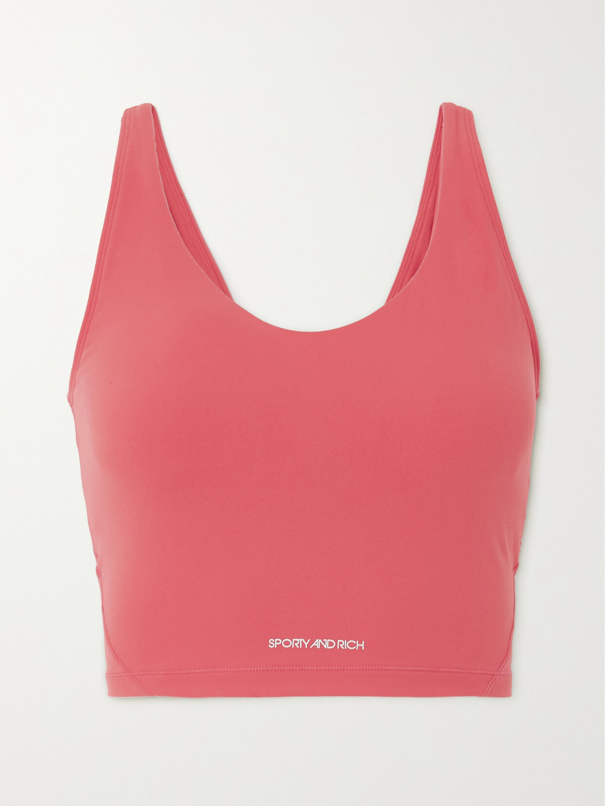 Sporty & Rich - Cropped Printed Stretch Tank - Pink