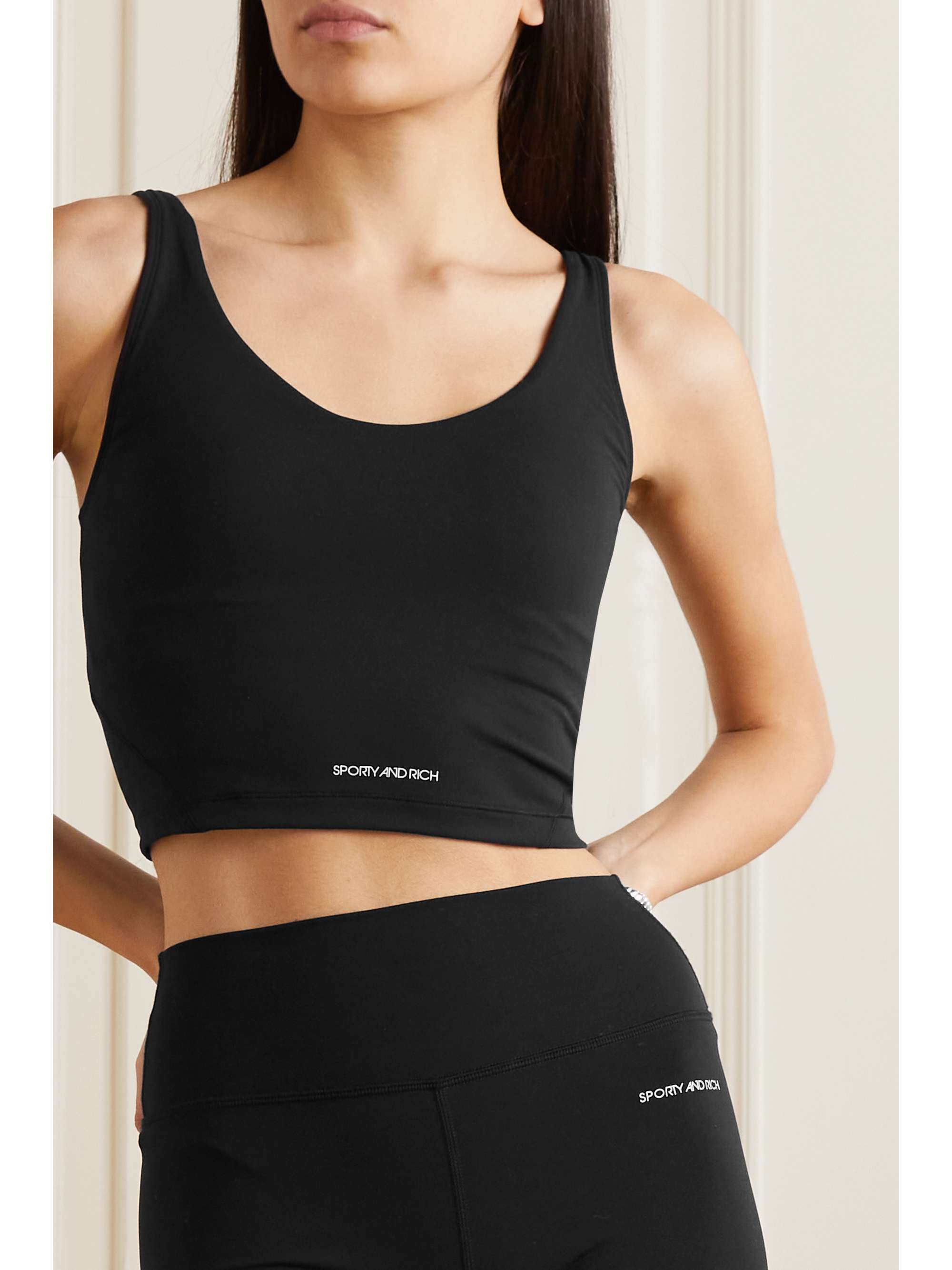 SPORTY & RICH Verkürztes Tanktop aus Stretch-Jersey mit Print