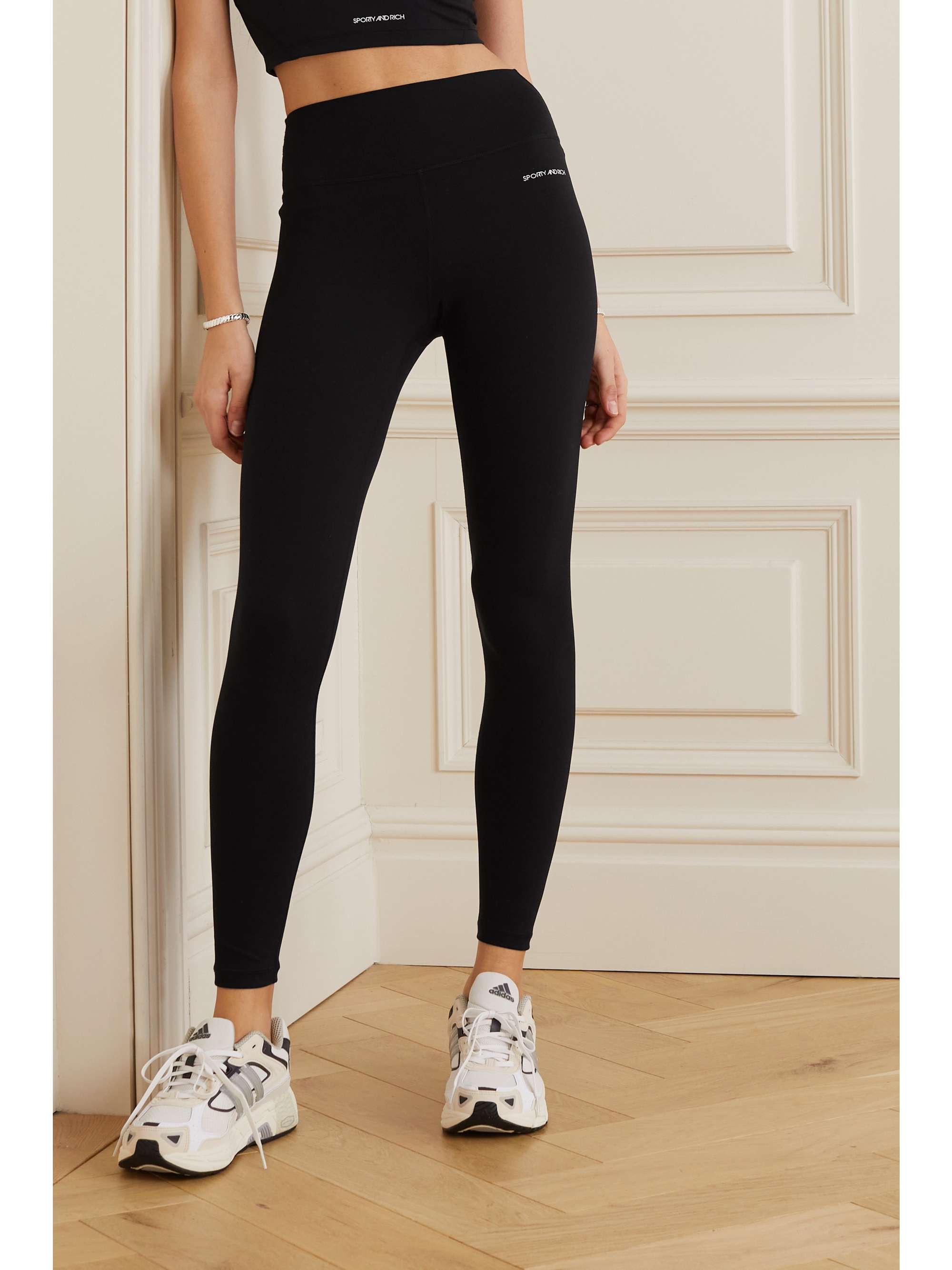 SPORTY & RICH Leggings aus Stretch-Material mit Print