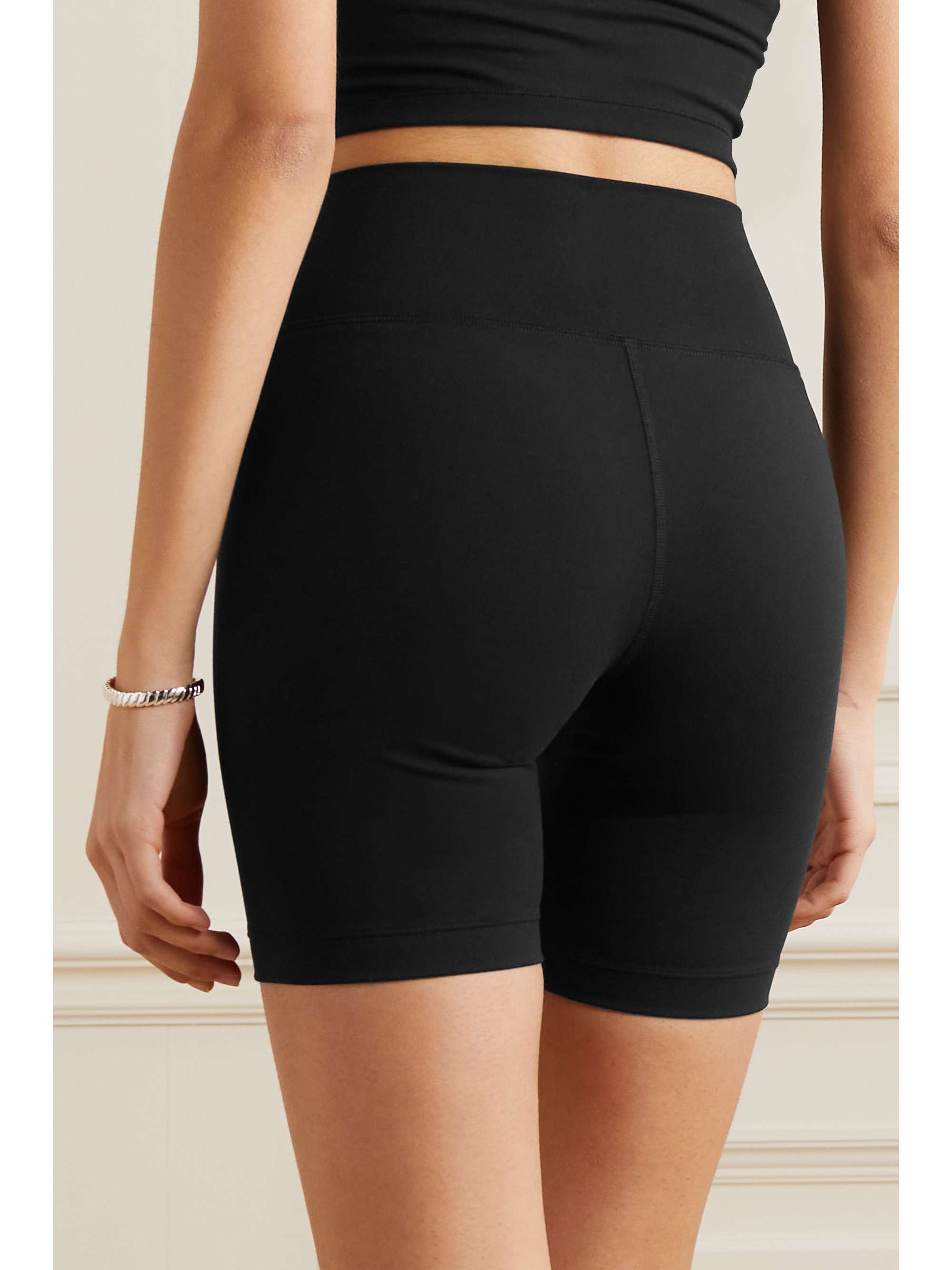 SPORTY & RICH Printed stretch-jersey cycling shorts