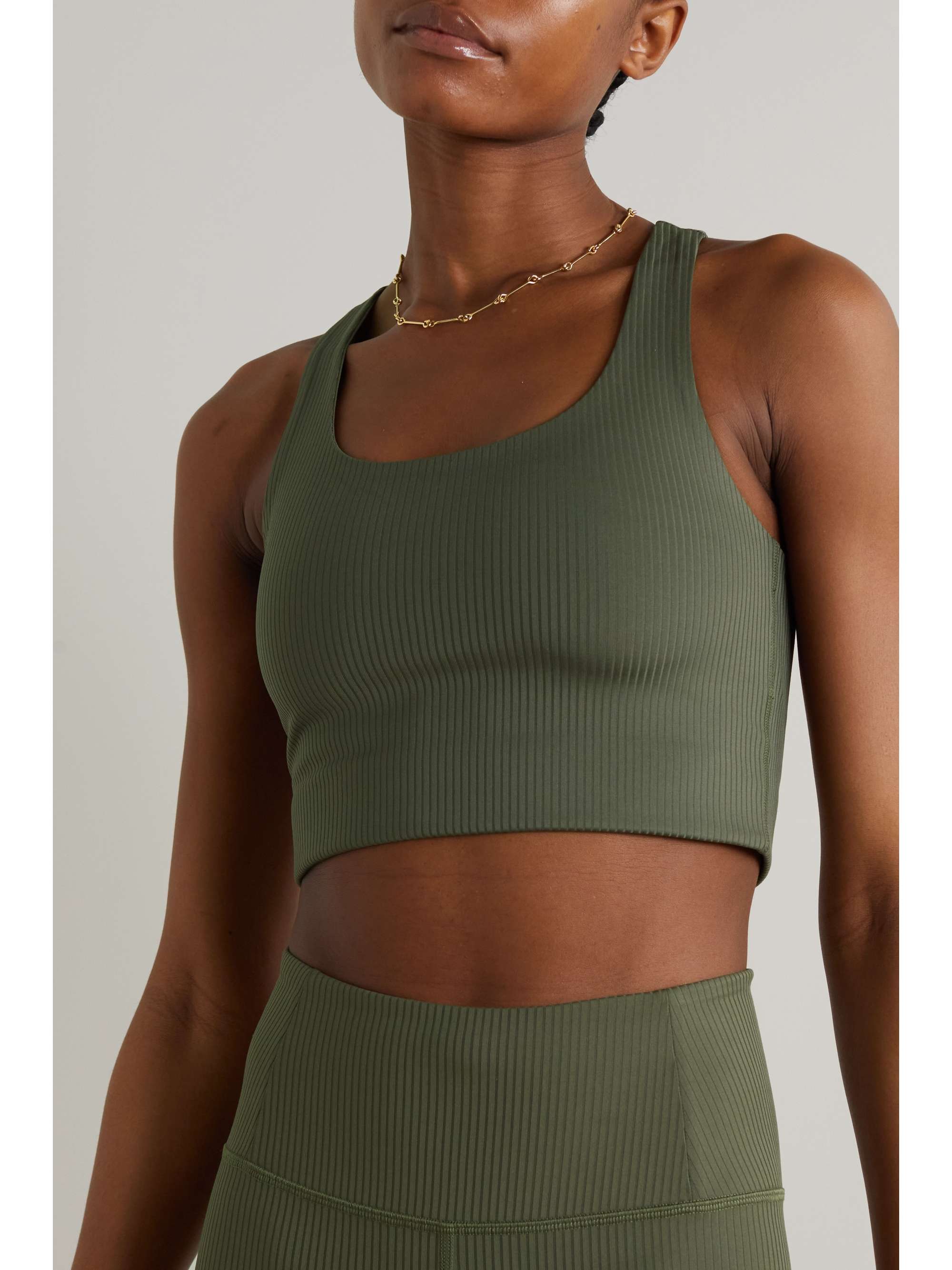 Girlfriend Collective Net Sustain Paloma Ribbed Stretch Recycled Sports Bra Net A Porter