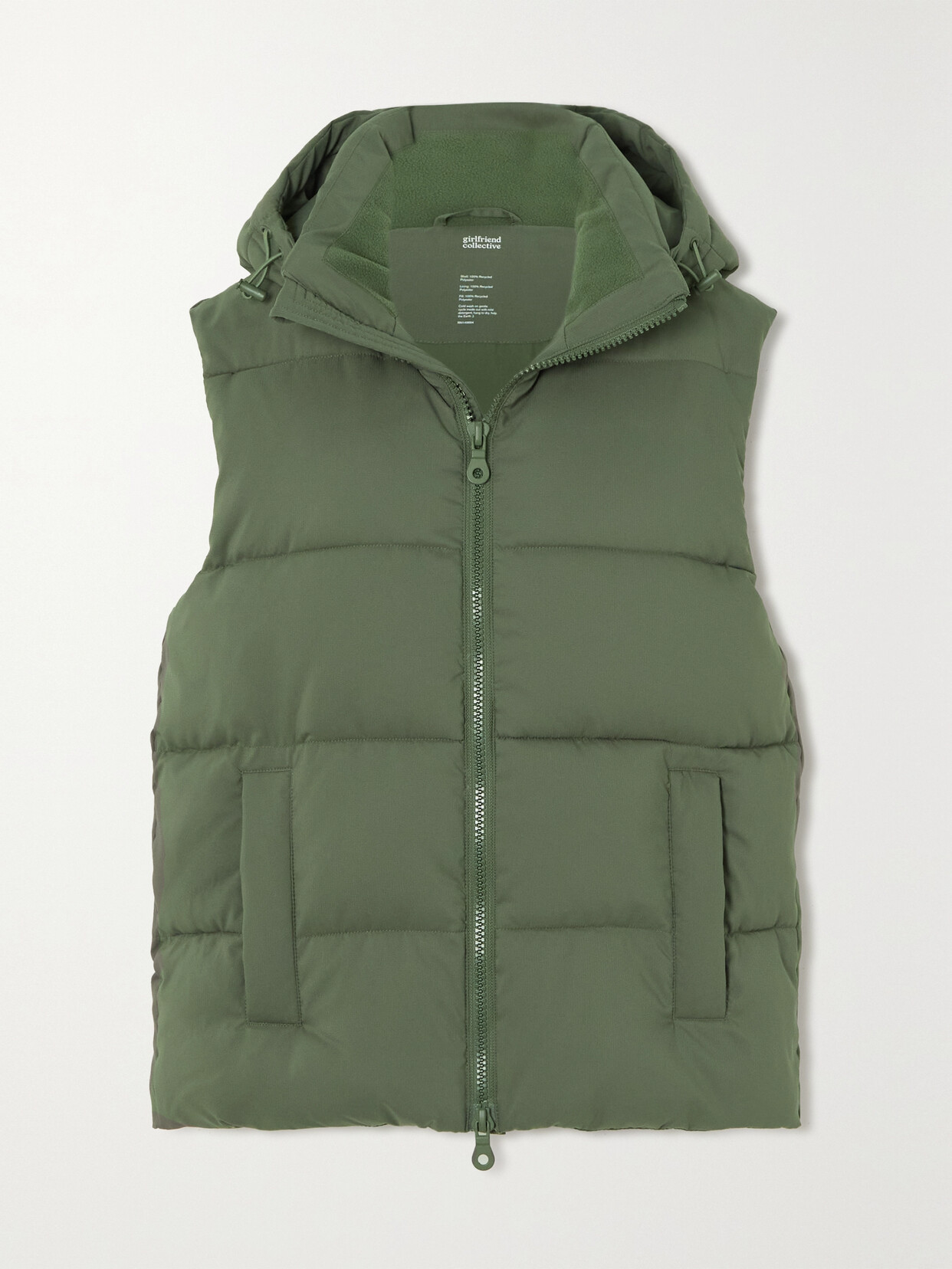 Girlfriend Collective - Padded Recycled-shell Puffer Vest - Green