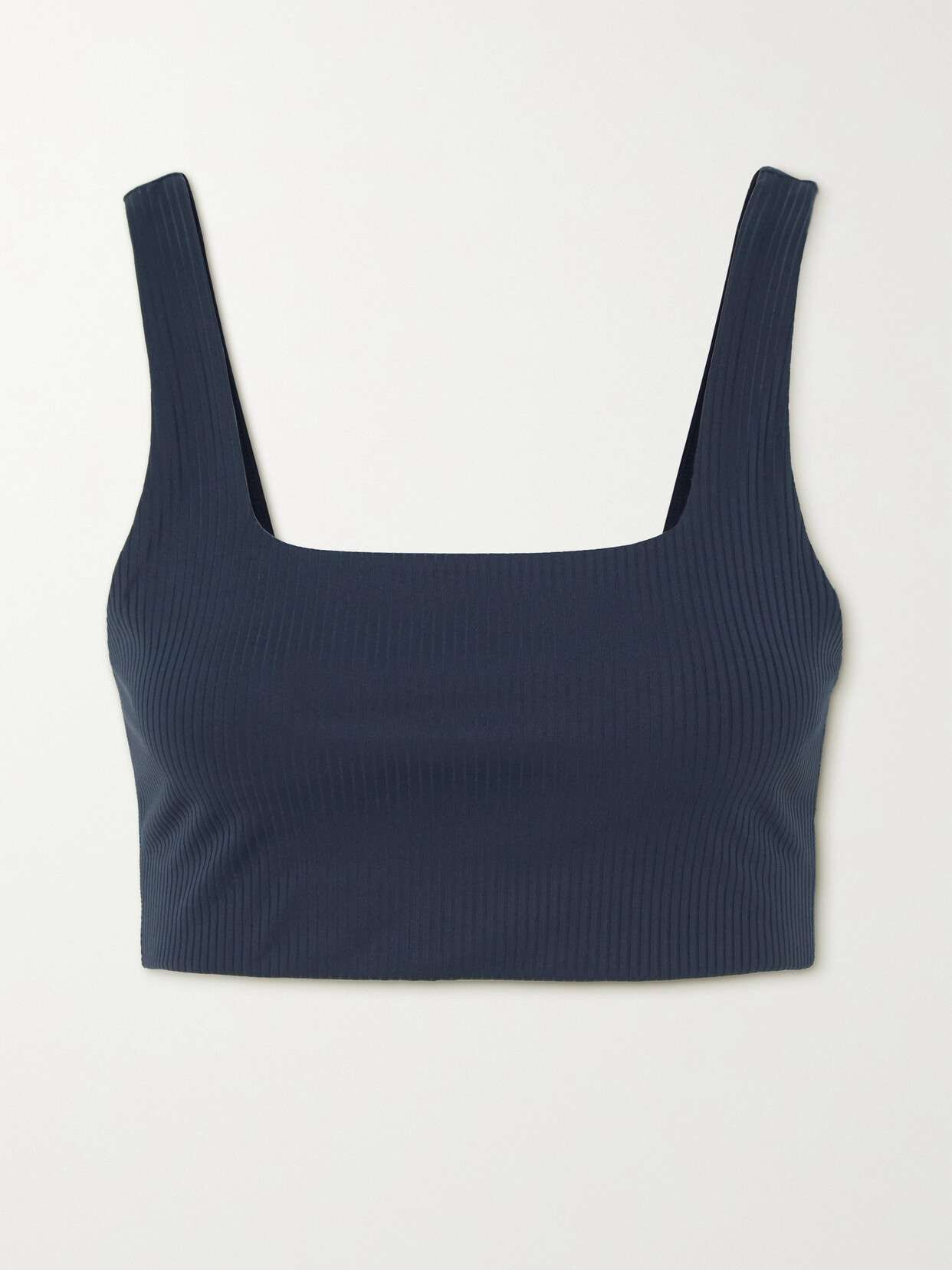 Girlfriend Collective - Tommy Ribbed Stretch Recycled Sports Bra - Blue