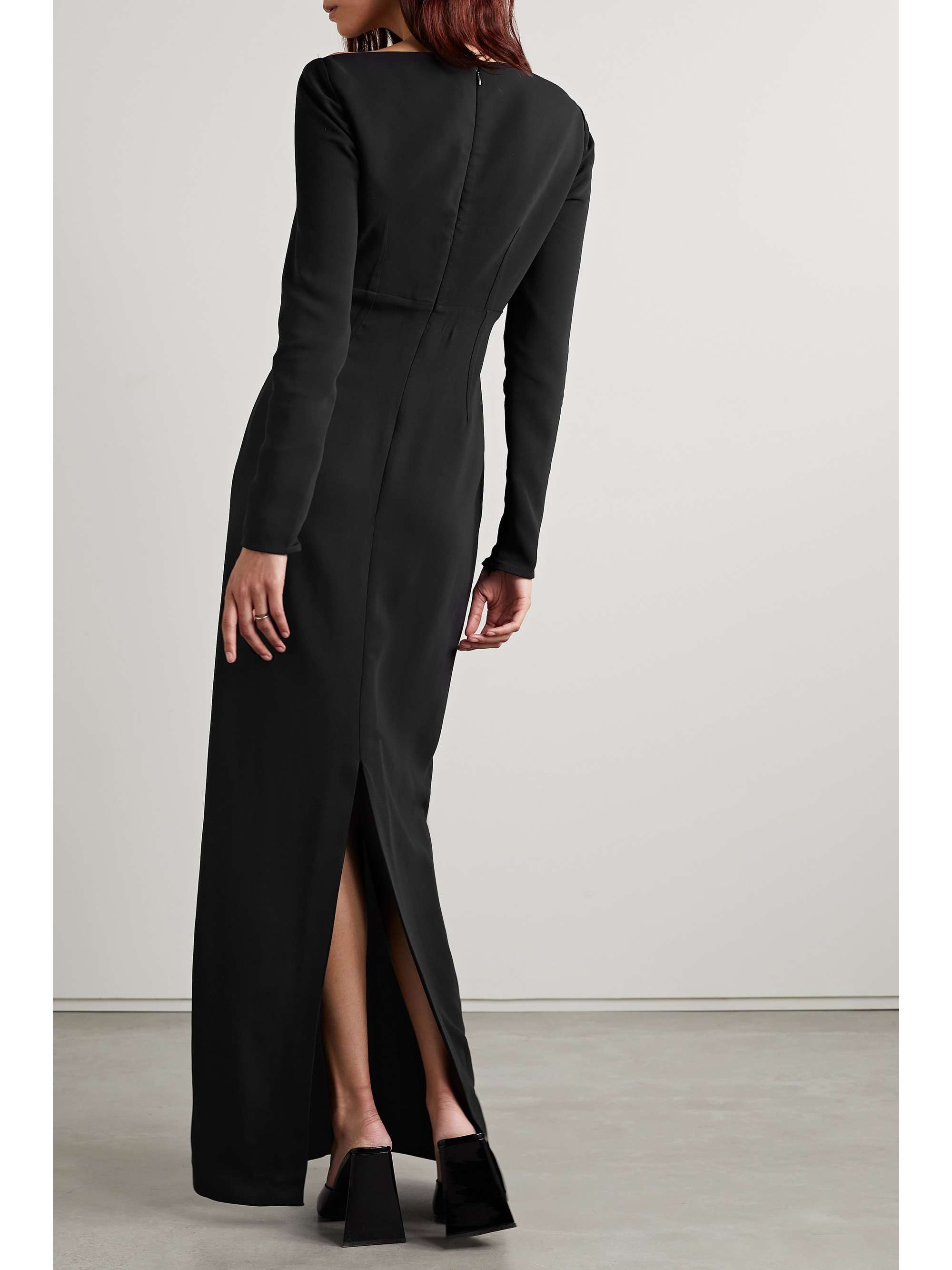ROLAND MOURET 컷아웃 우븐 맥시 드레스