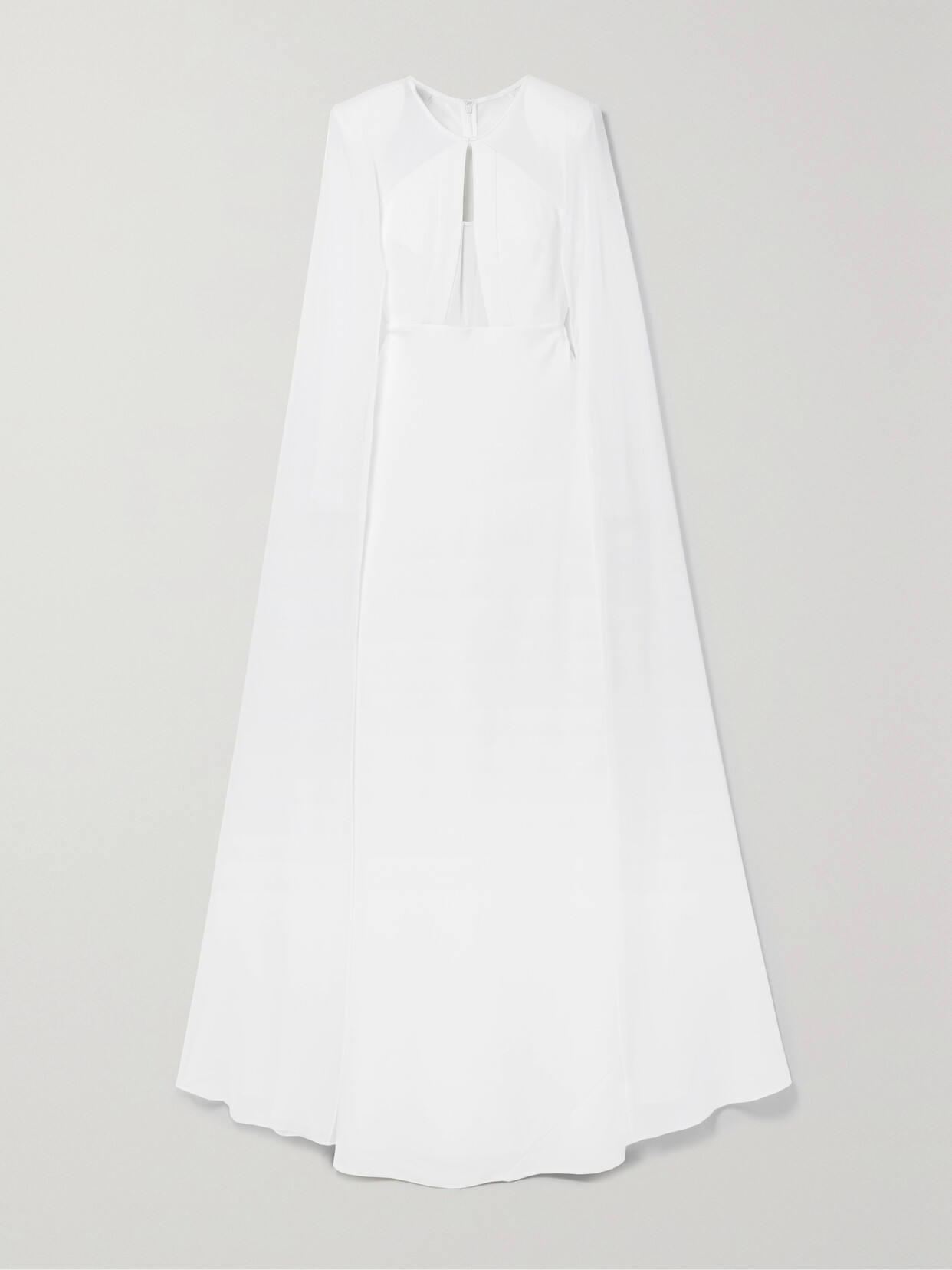 Roland Mouret - Cape-effect Stretch-cady And Chiffon Gown - White