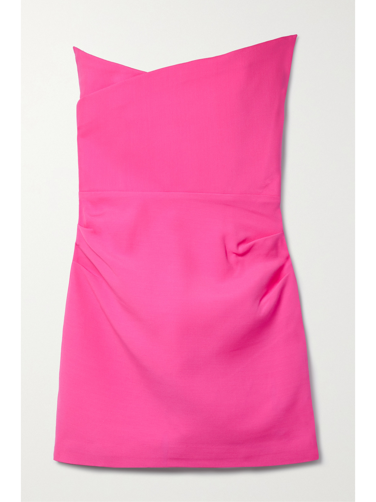 Roland Mouret - Strapless Asymmetric Wool And Silk-blend Mini Dress - Pink