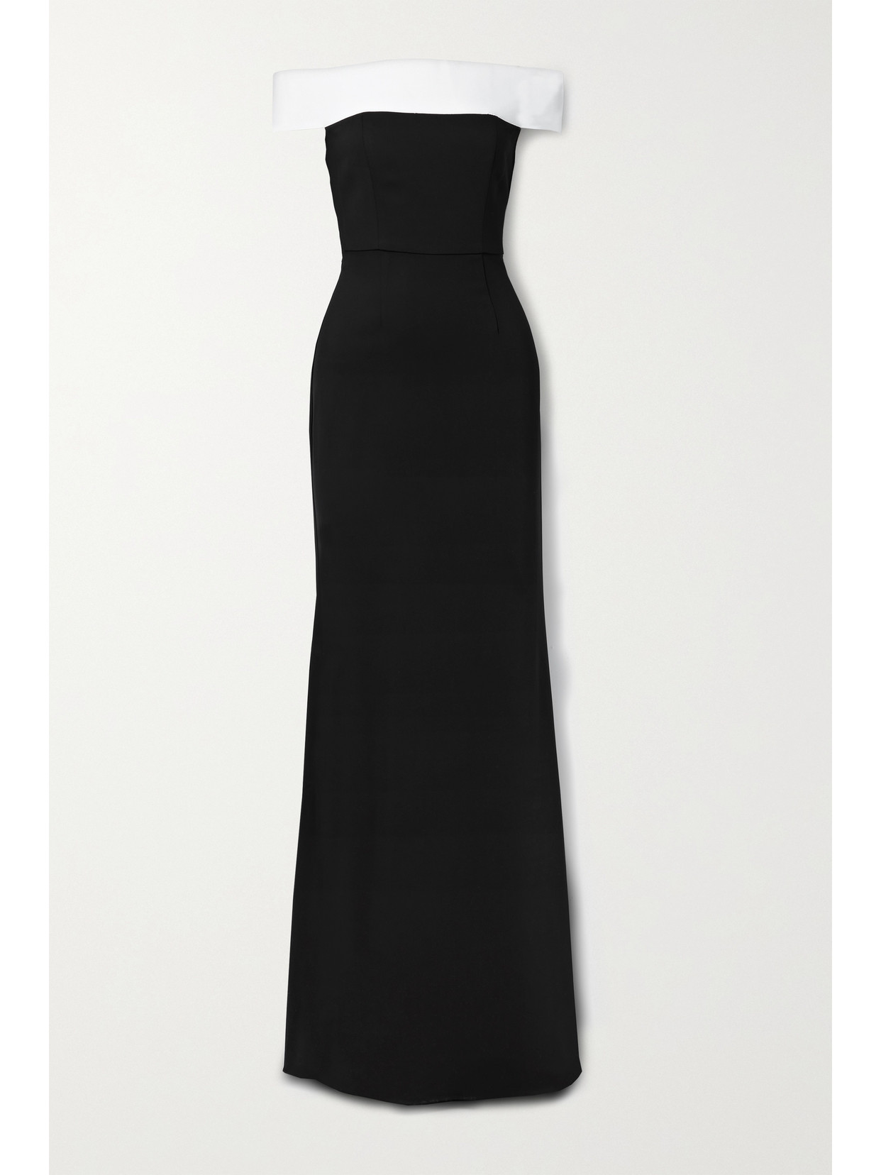 Roland Mouret - Off-the-shoulder Two-tone Stretch-cady Gown - Black