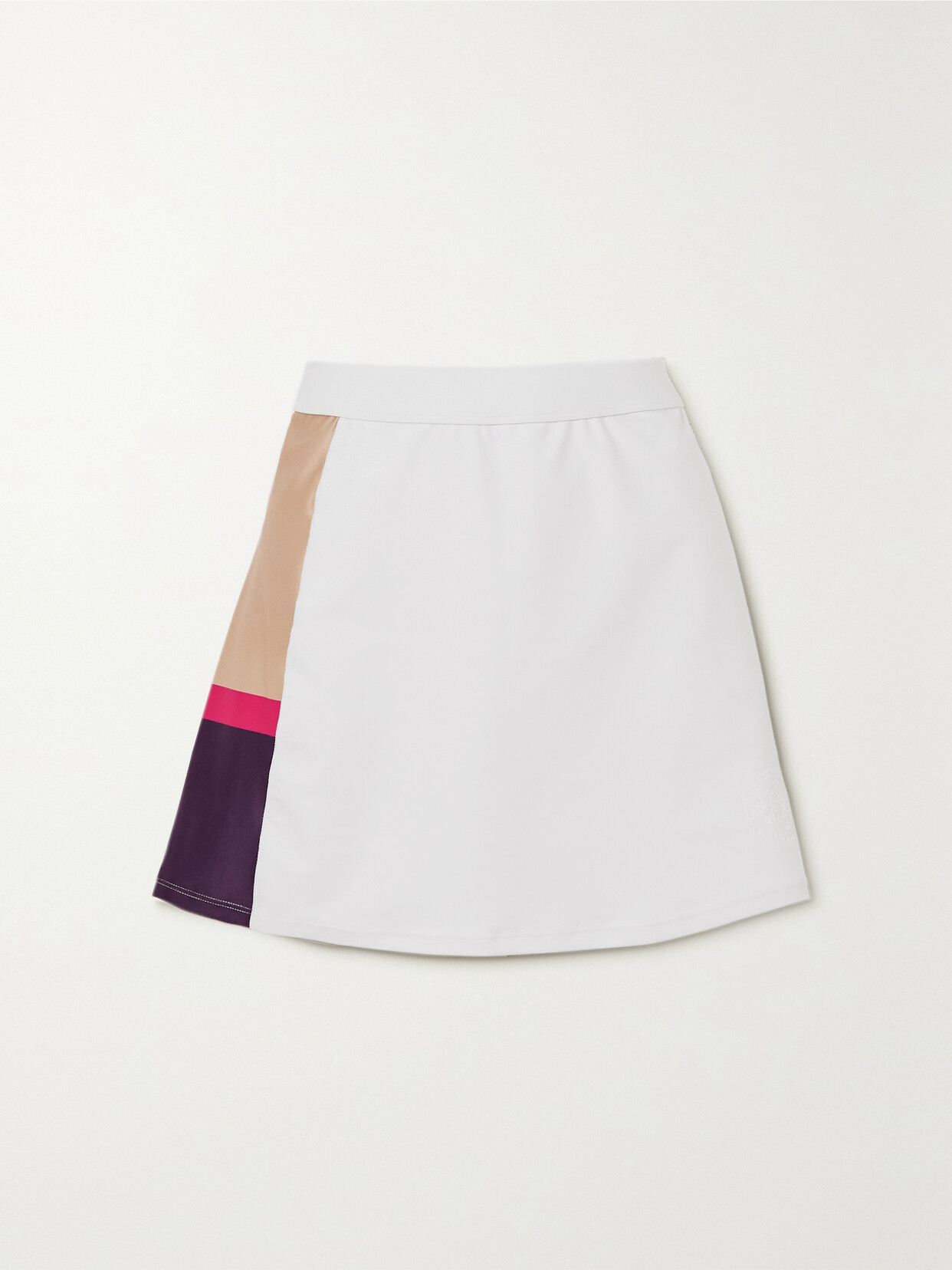 P.E NATION - Color-block Satin-trimmed Stretch-jersey Mini Skirt - White