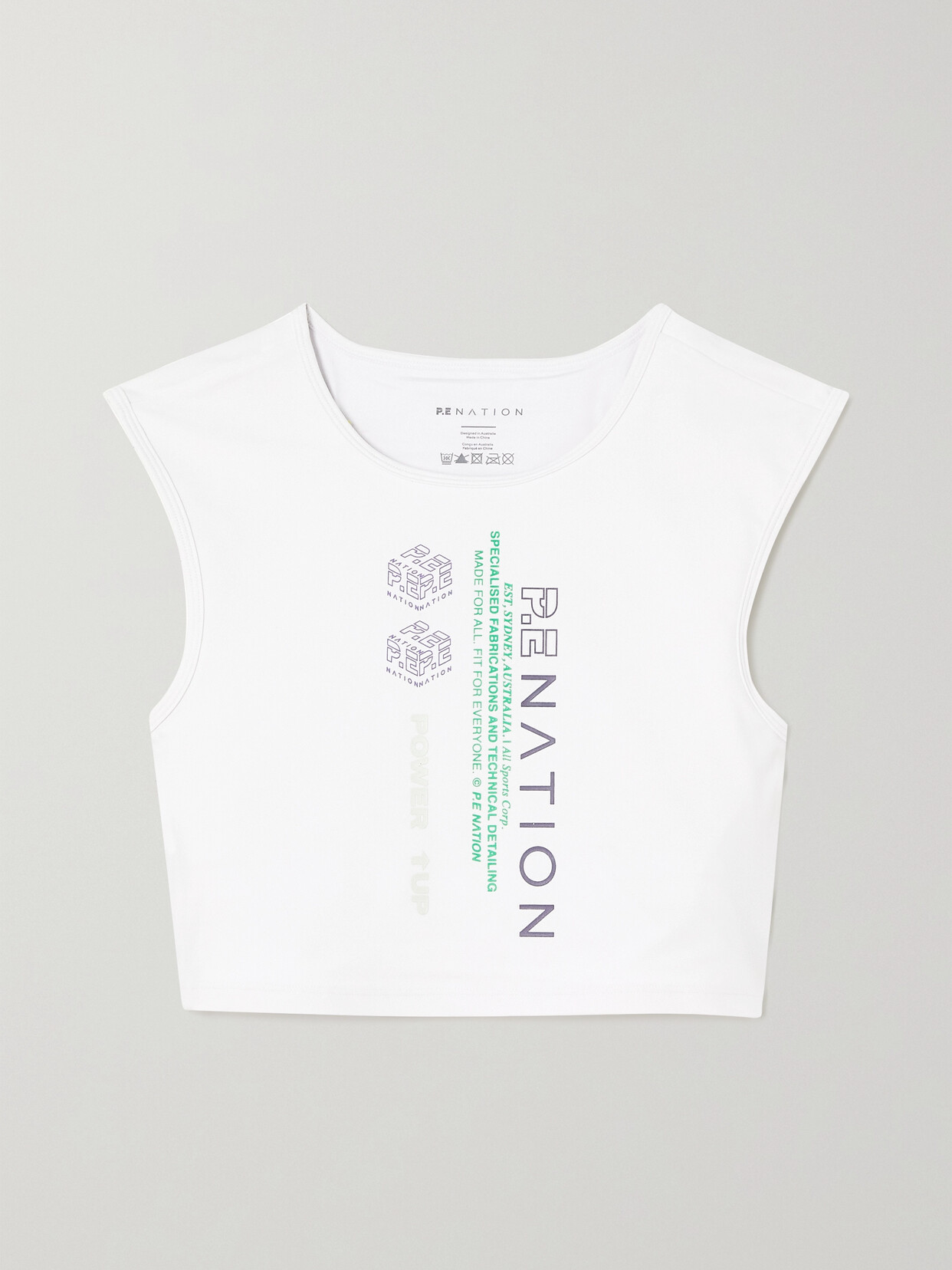 P.e Nation Logo-print Cropped Vest Top In White