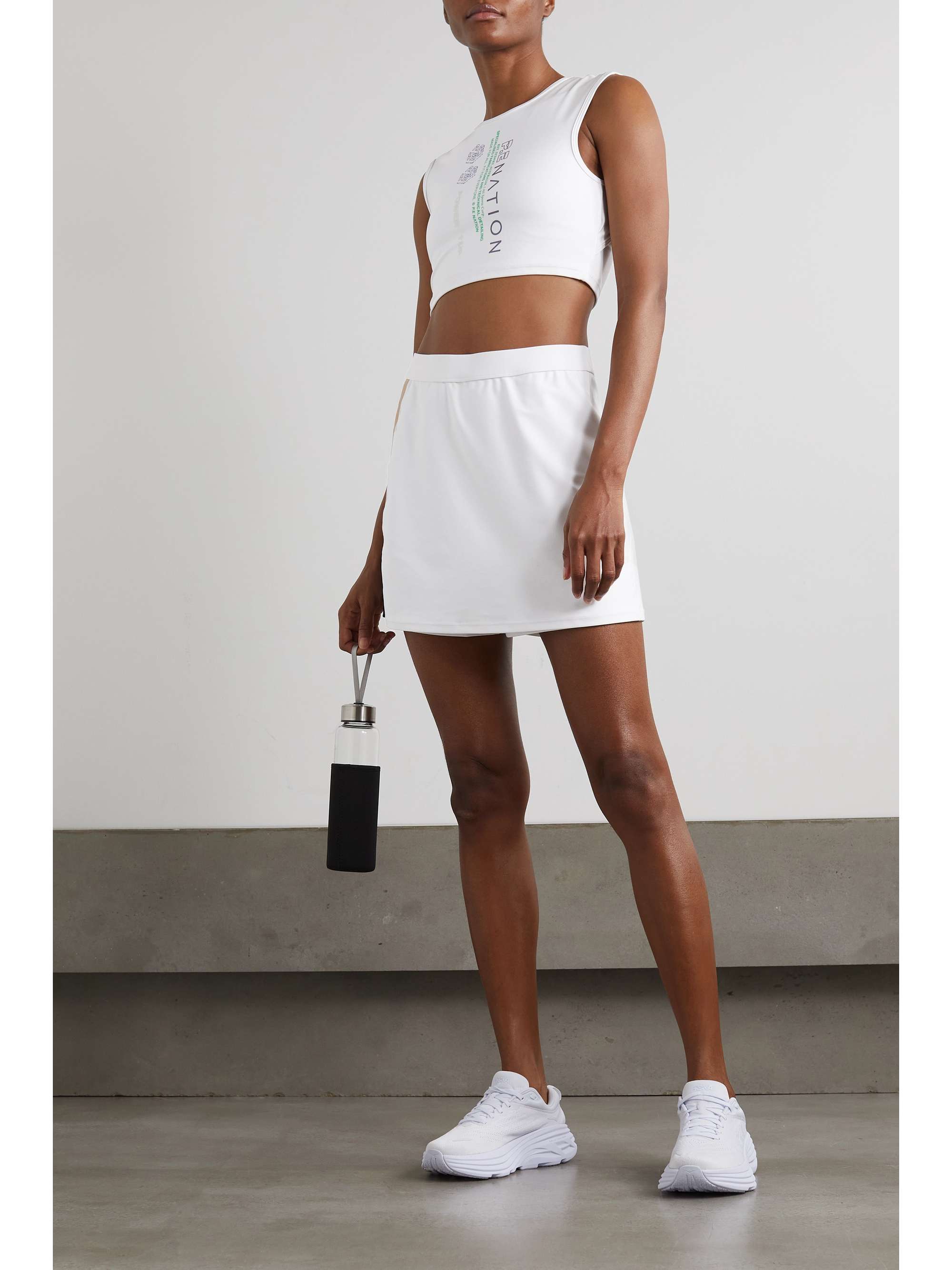 P.E NATION ストレッチジャージトップス クロップド丈 カットアウト プリント入り | NET-A-PORTER