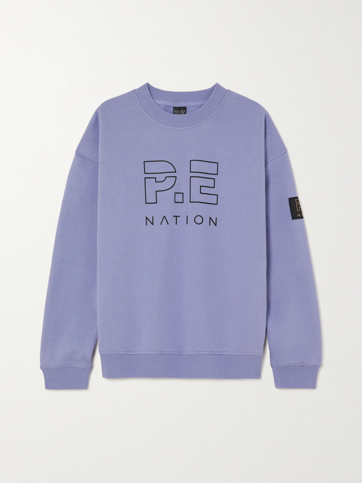 P.E NATION - Heads Up Printed Organic Cotton-jersey Sweatshirt - Purple