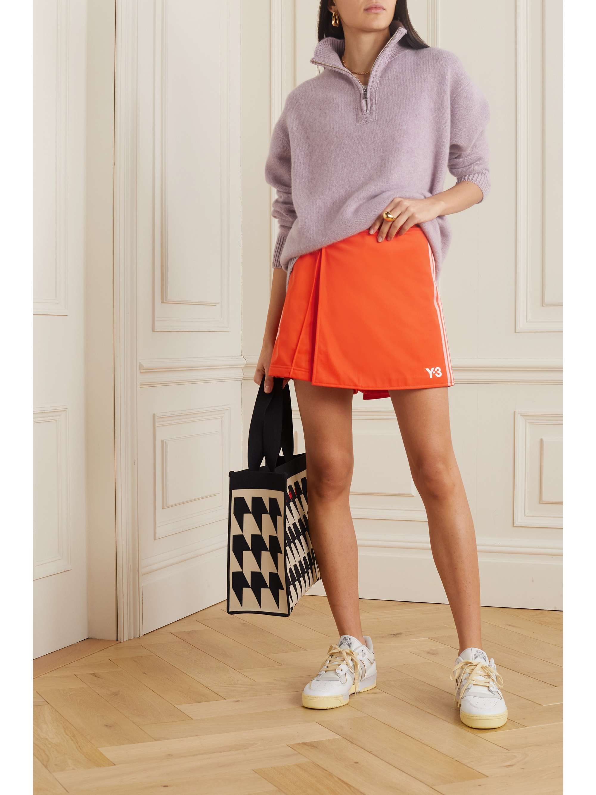 ADIDAS ORIGINALS Y-3 Firebird striped jersey shorts