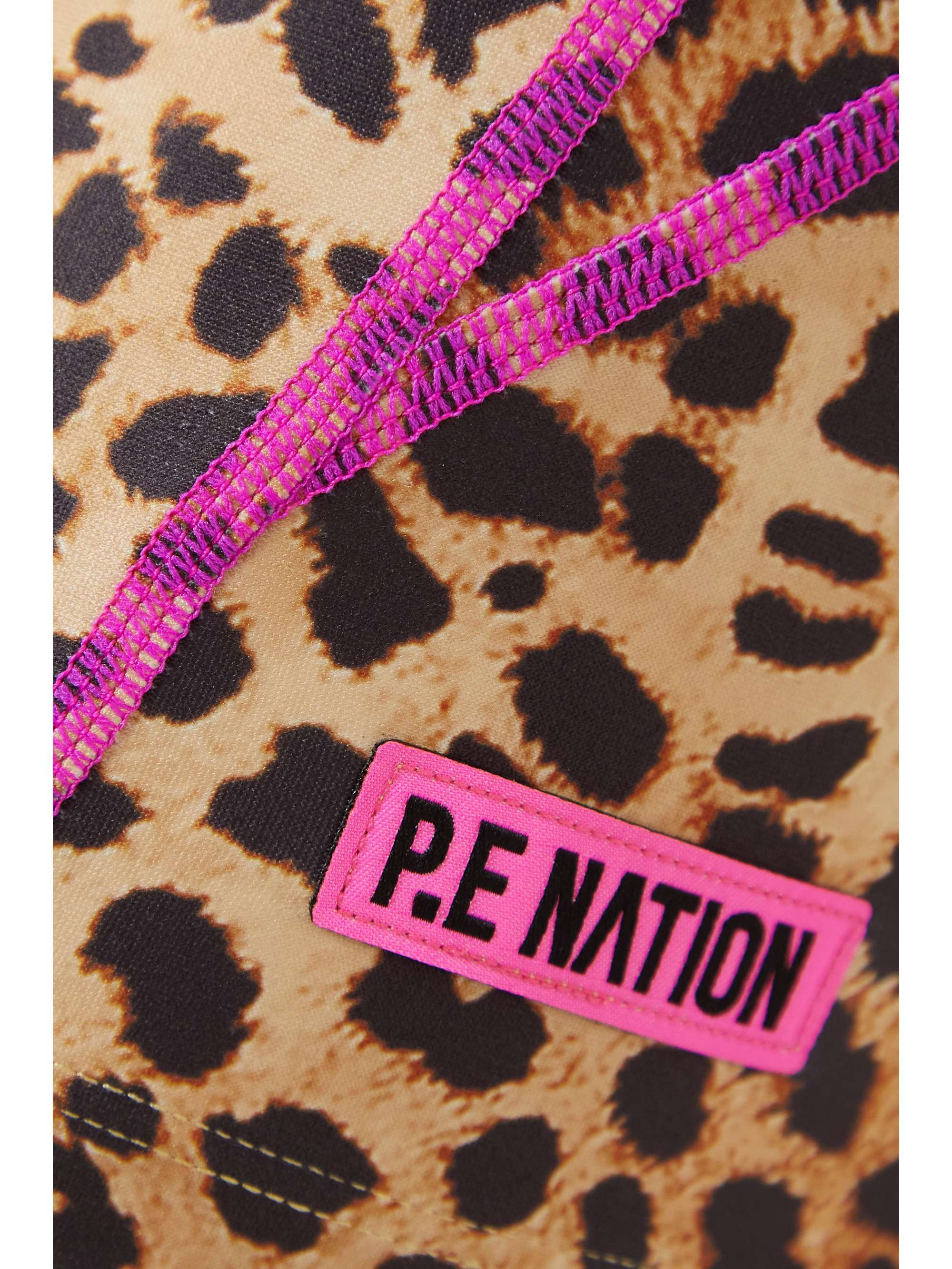 P.E NATION Del Mar appliquéd leopard-print stretch recycled cycling shorts