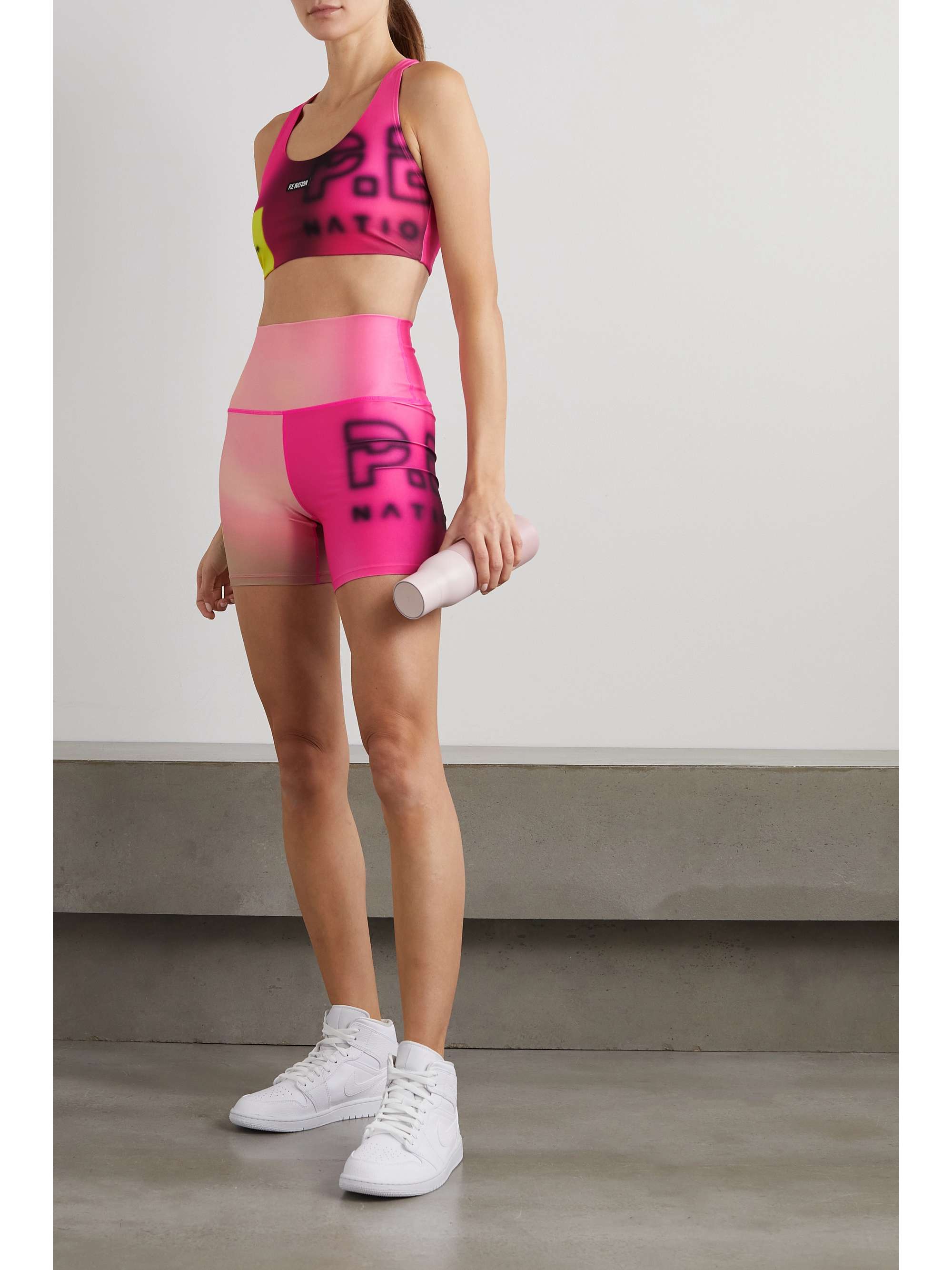 P.E NATION Immersion printed stretch recycled cycling shorts