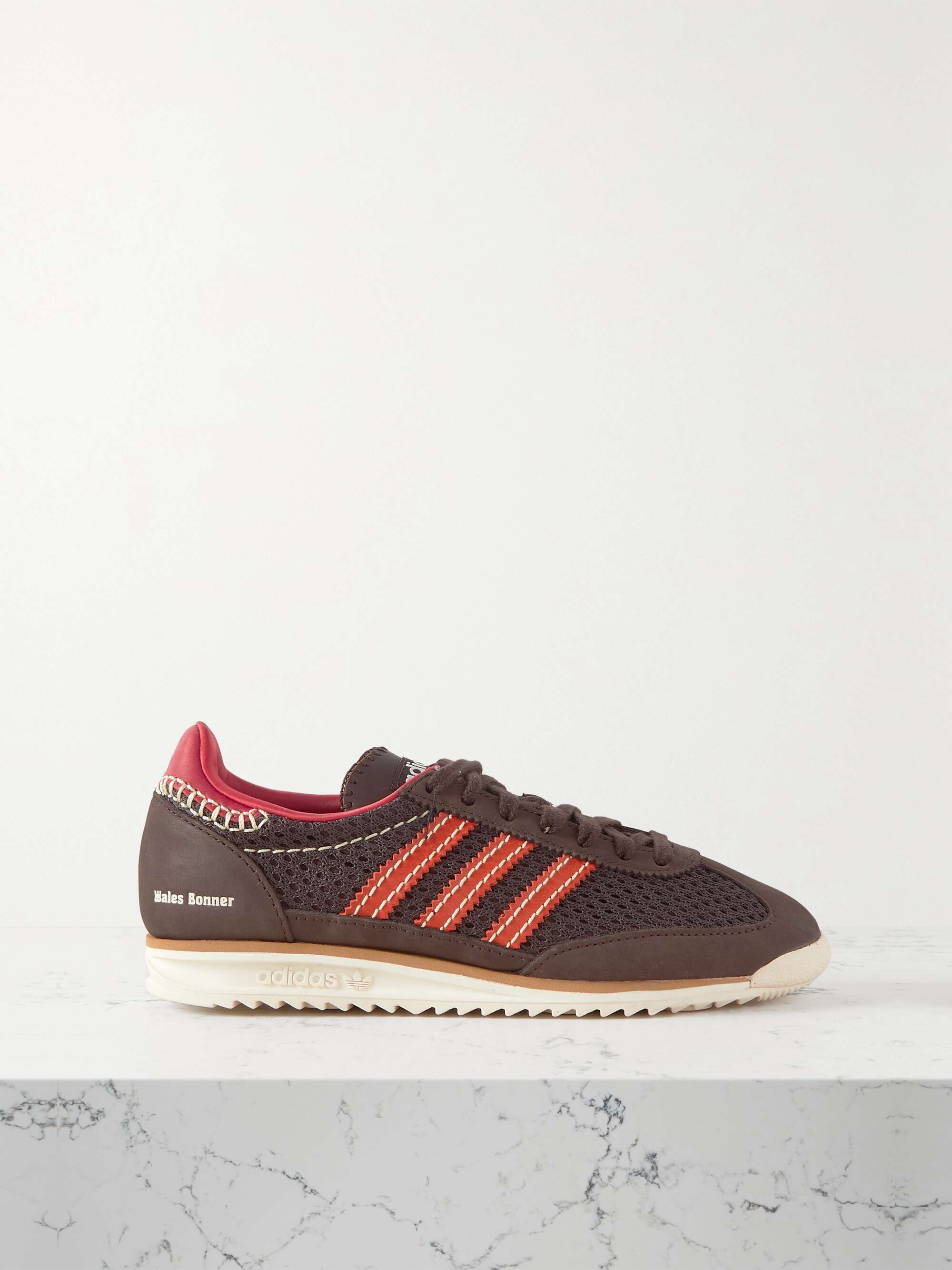 ADIDAS + Wales Bonner SL72 leather-trimmed suede and sneakers | NET-A-PORTER