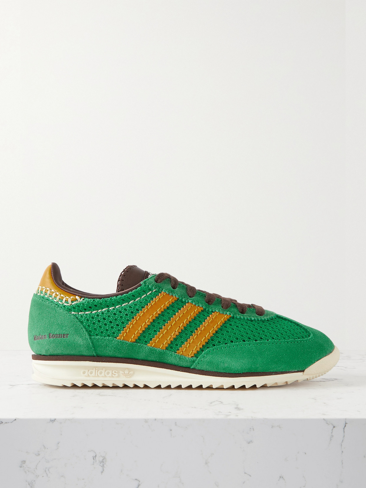 adidas Originals - + Wales Bonner Sl72 Leather-trimmed Suede And Mesh Sneakers - Green