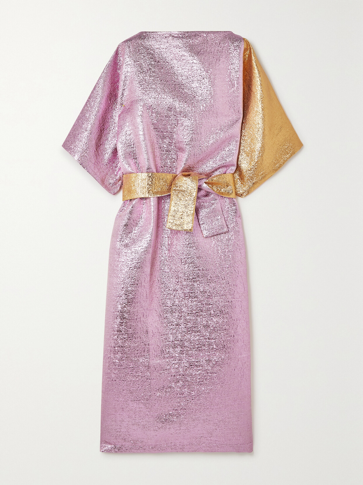 Dima Ayad - Belted Two-tone Brocade Gown - Purple
