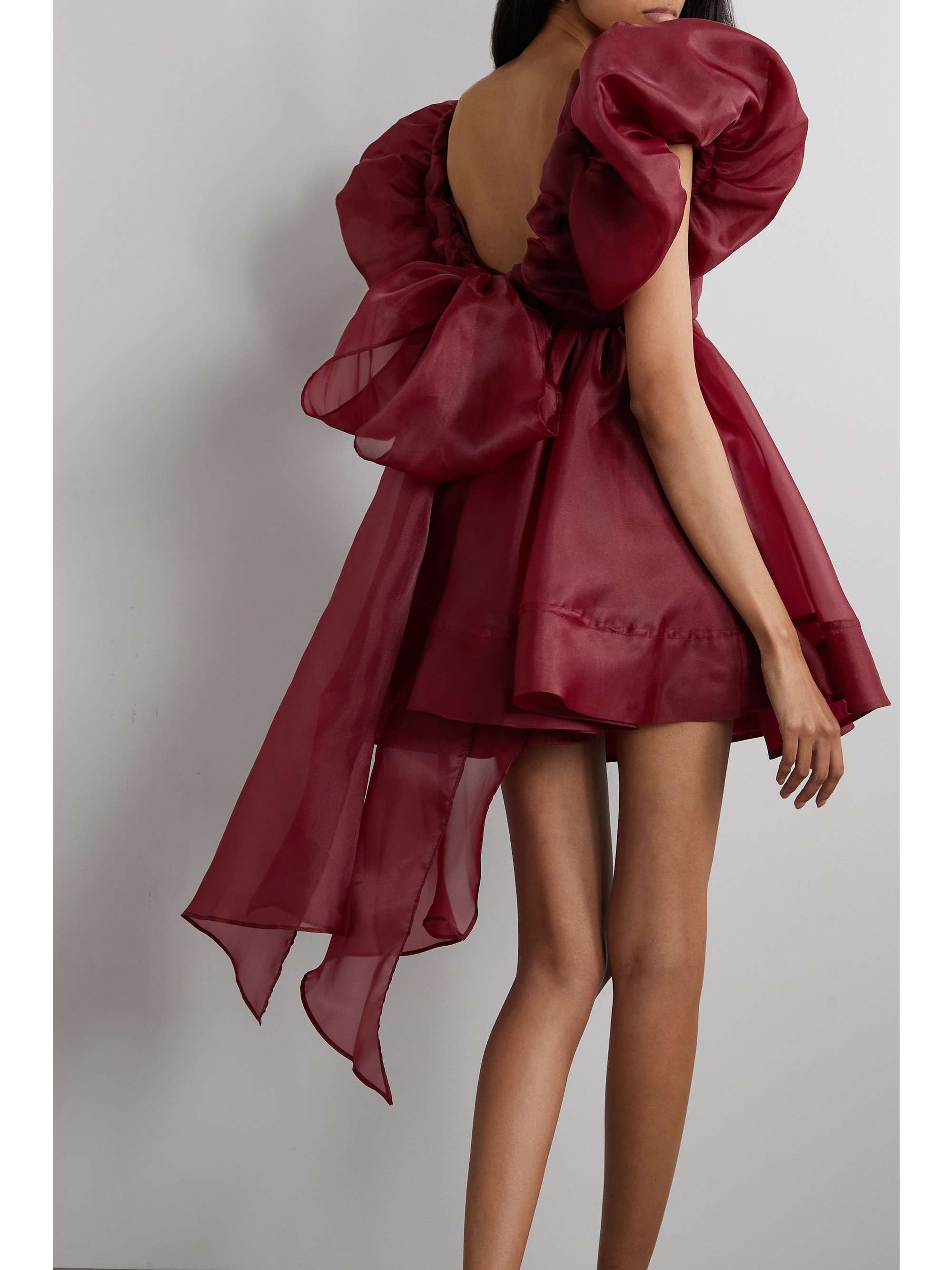 AJE Gretta tiedetailed gathered organza mini dress NETAPORTER