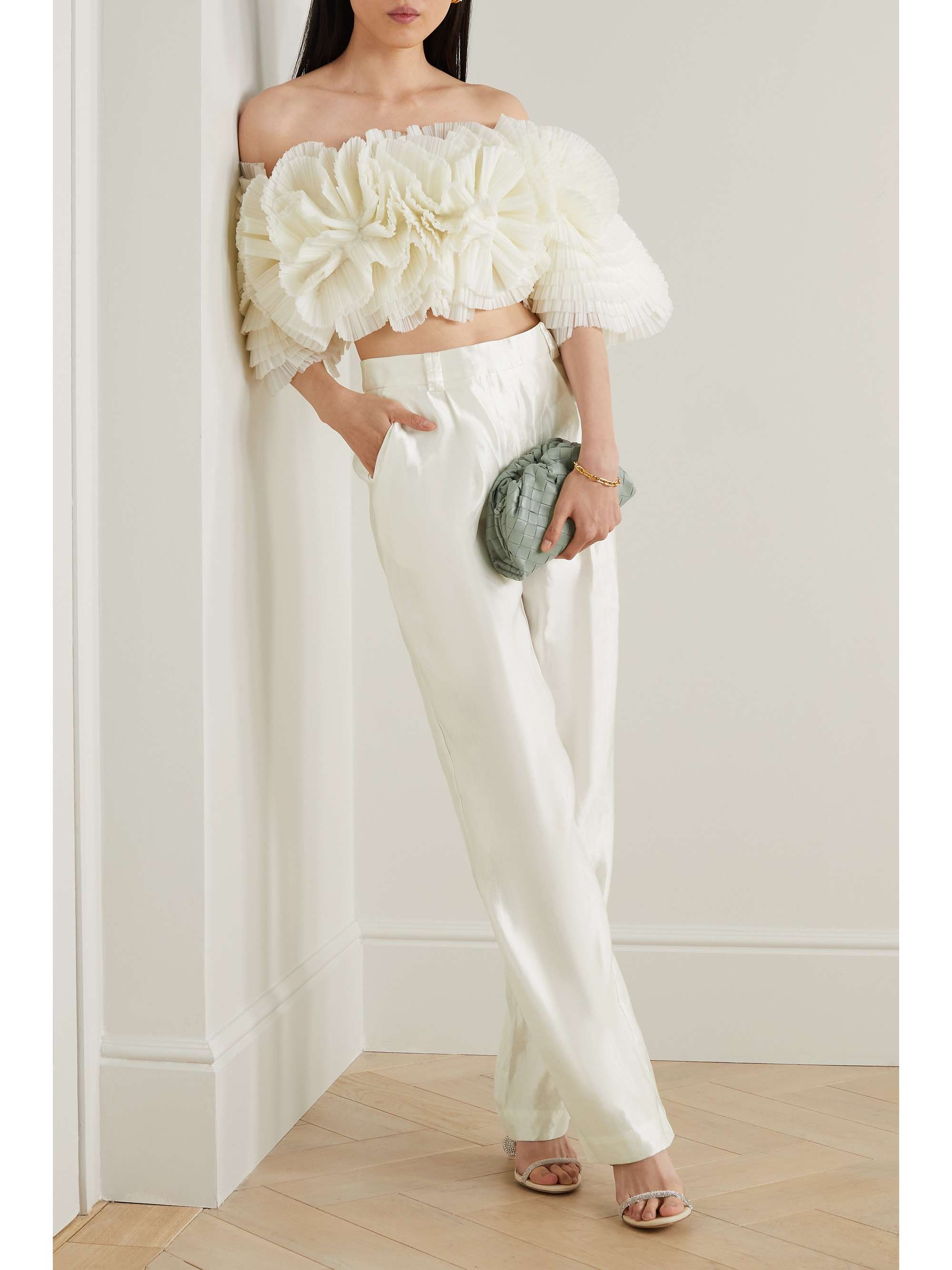 AJE. Gracious linen-blend wide-leg pants