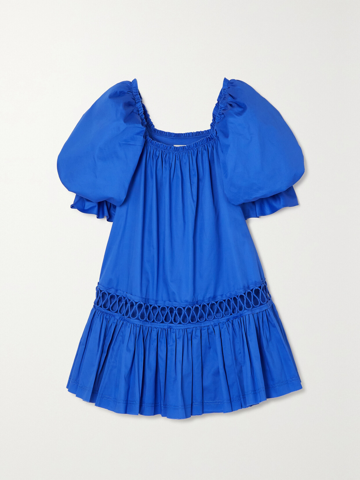 Aje - Inspiration Tiered Cotton-poplin Mini Dress - Blue