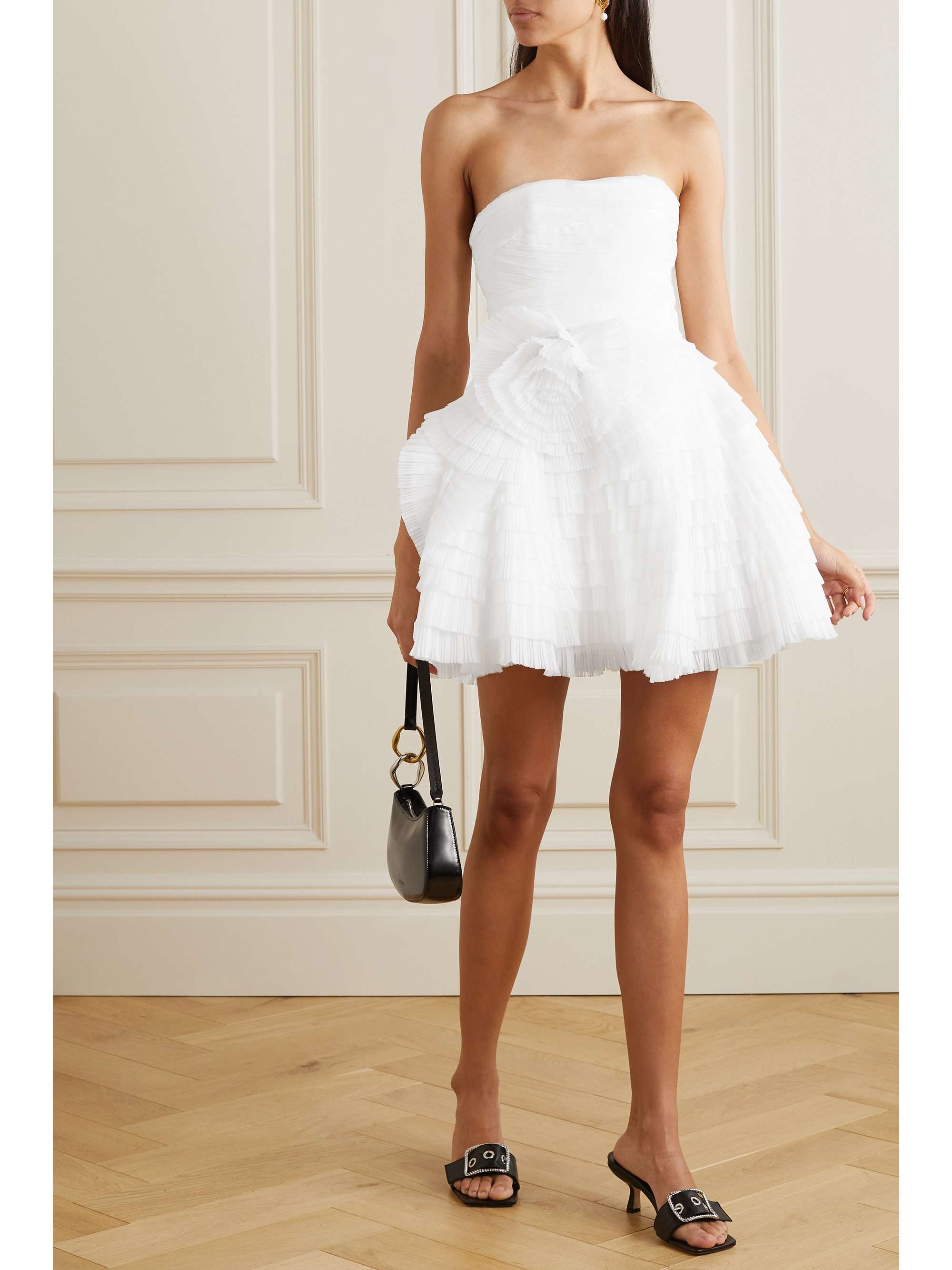 AJE Expressive tiered pleated organza mini dress | NET-A-PORTER
