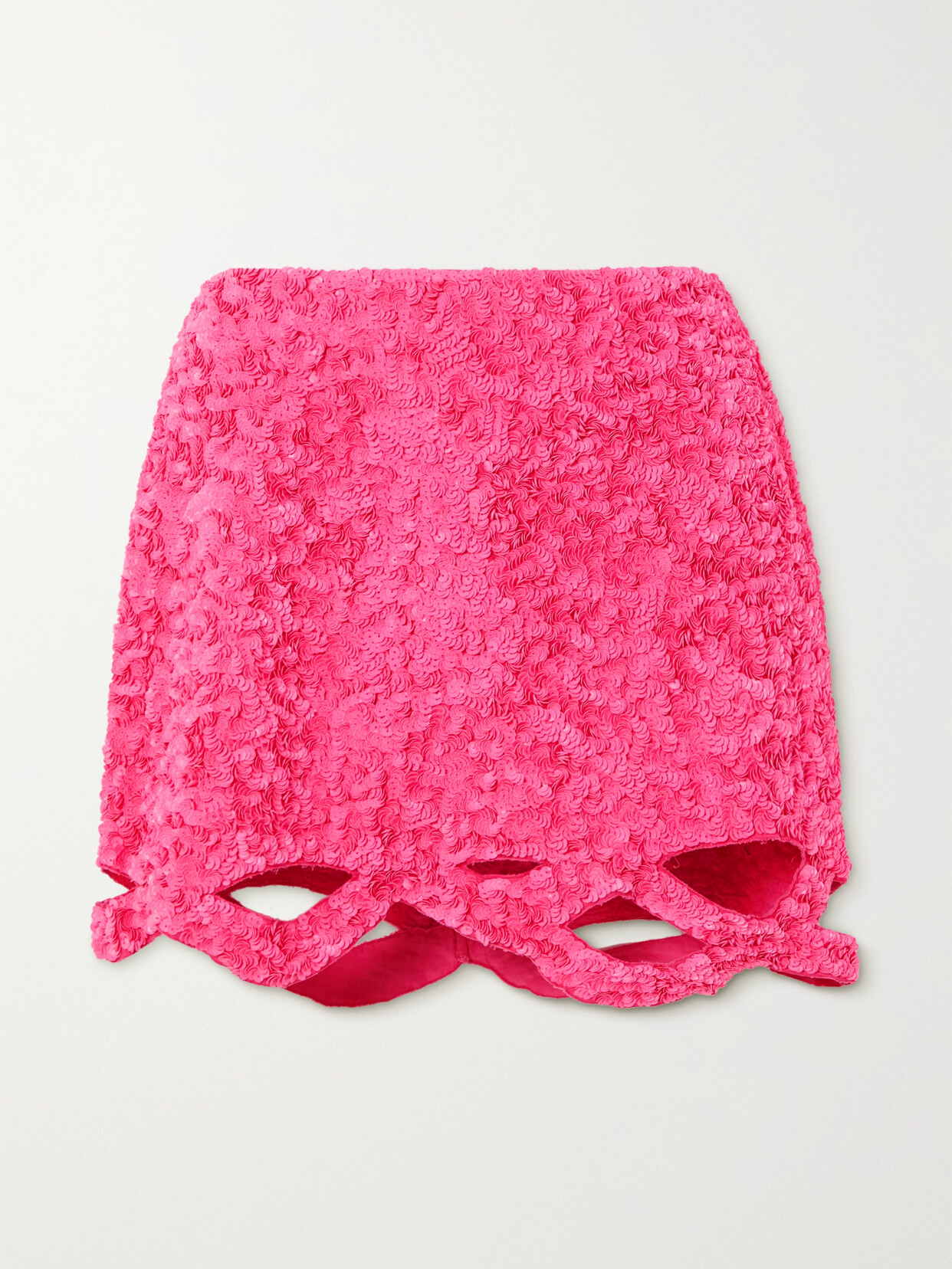 Aje - New Catara Cutout Sequined Cotton Mini Skirt - Pink