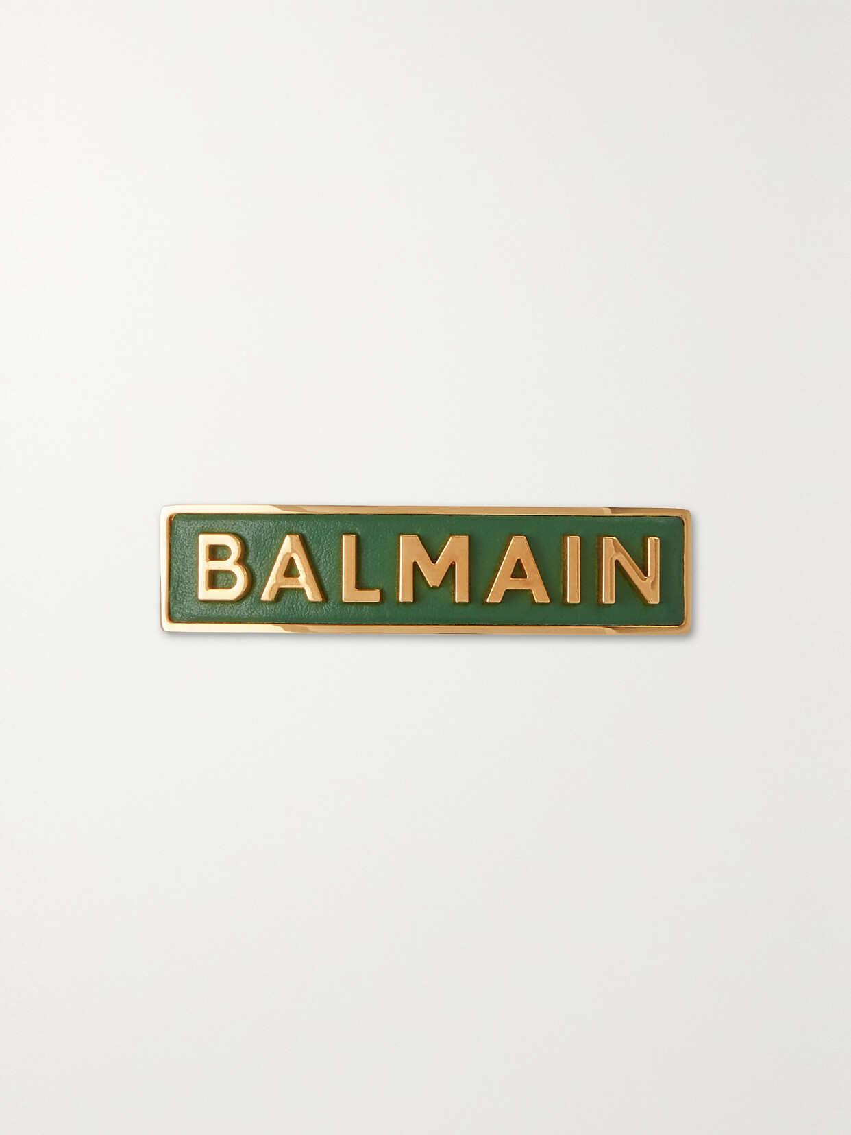 BALMAIN PARIS HAIR COUTURE - Medium Leather And Gold-plated Hair Clip - One size