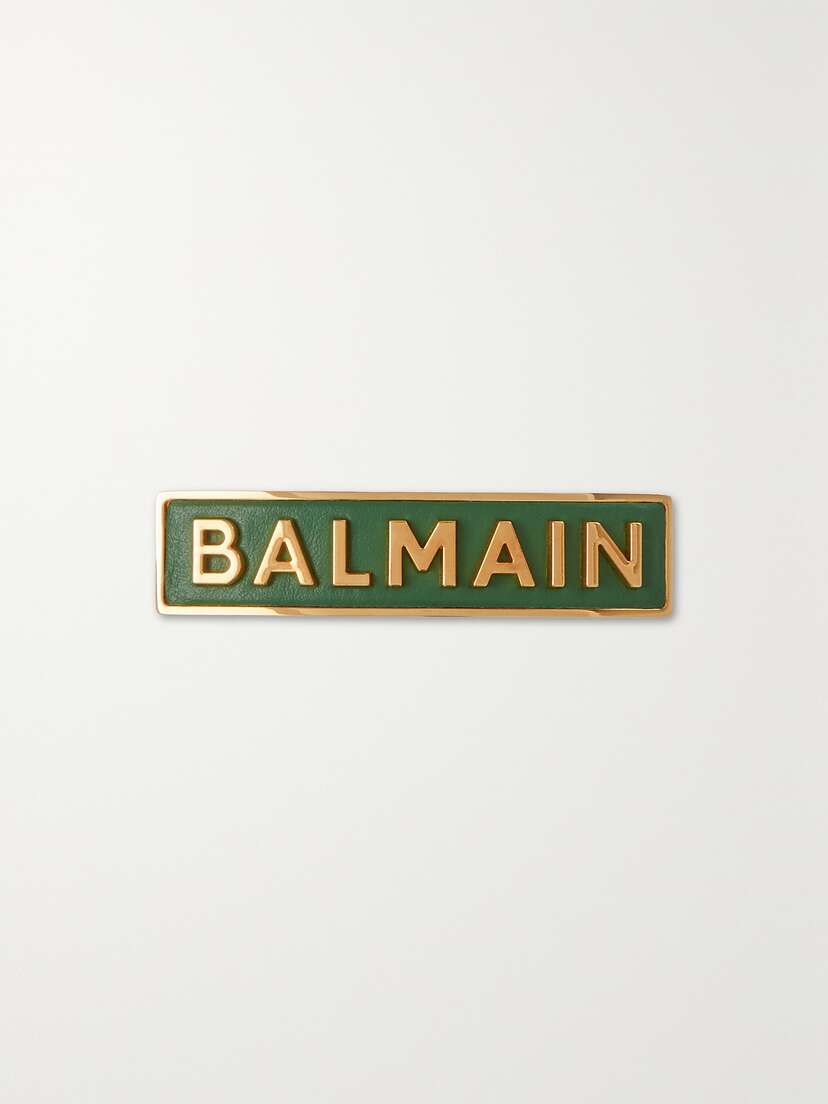 Balmain Medium Leather And Gold-plated Hair Clip