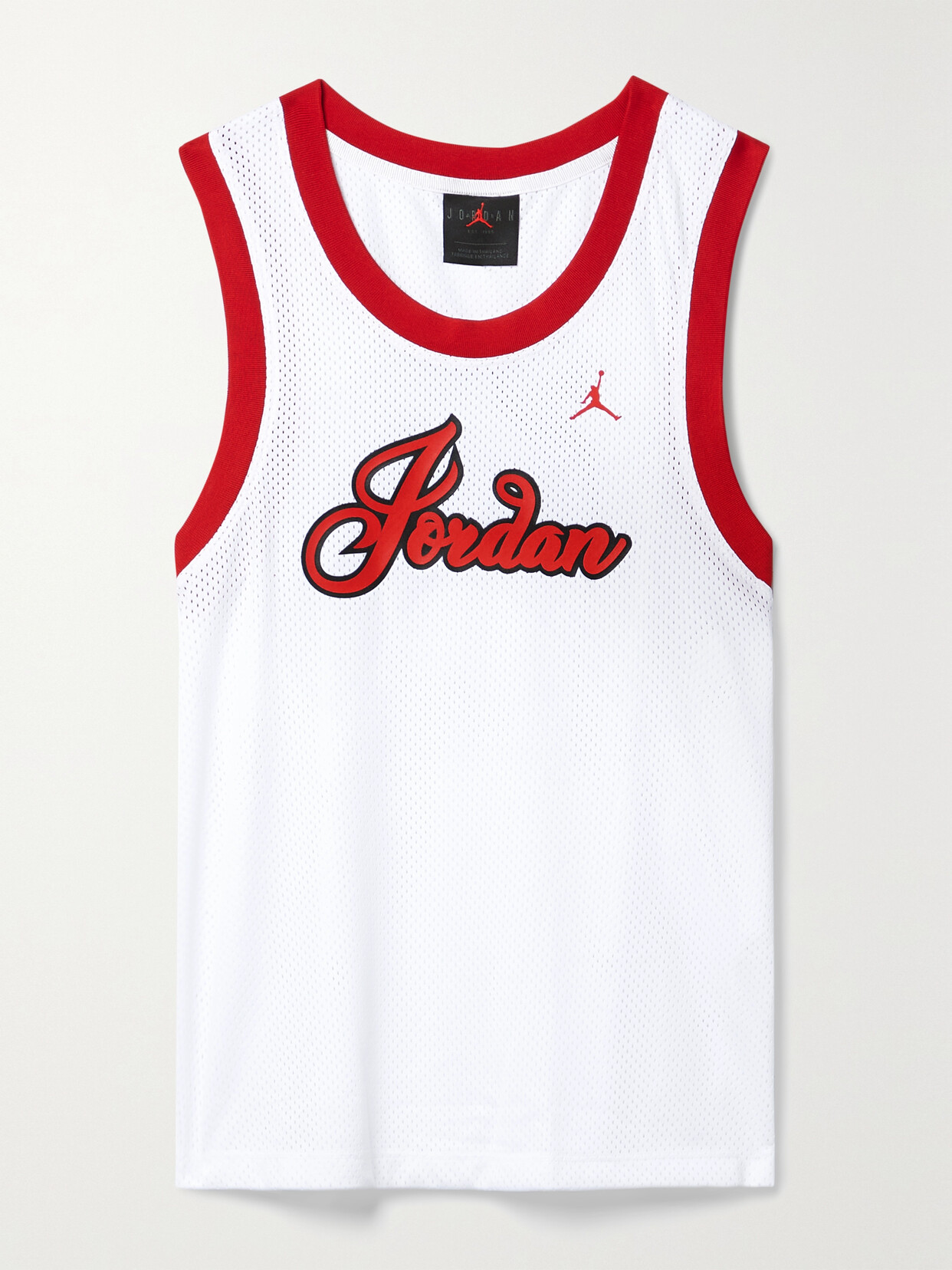 Nike White Bonded Tank Top In White/gym Red